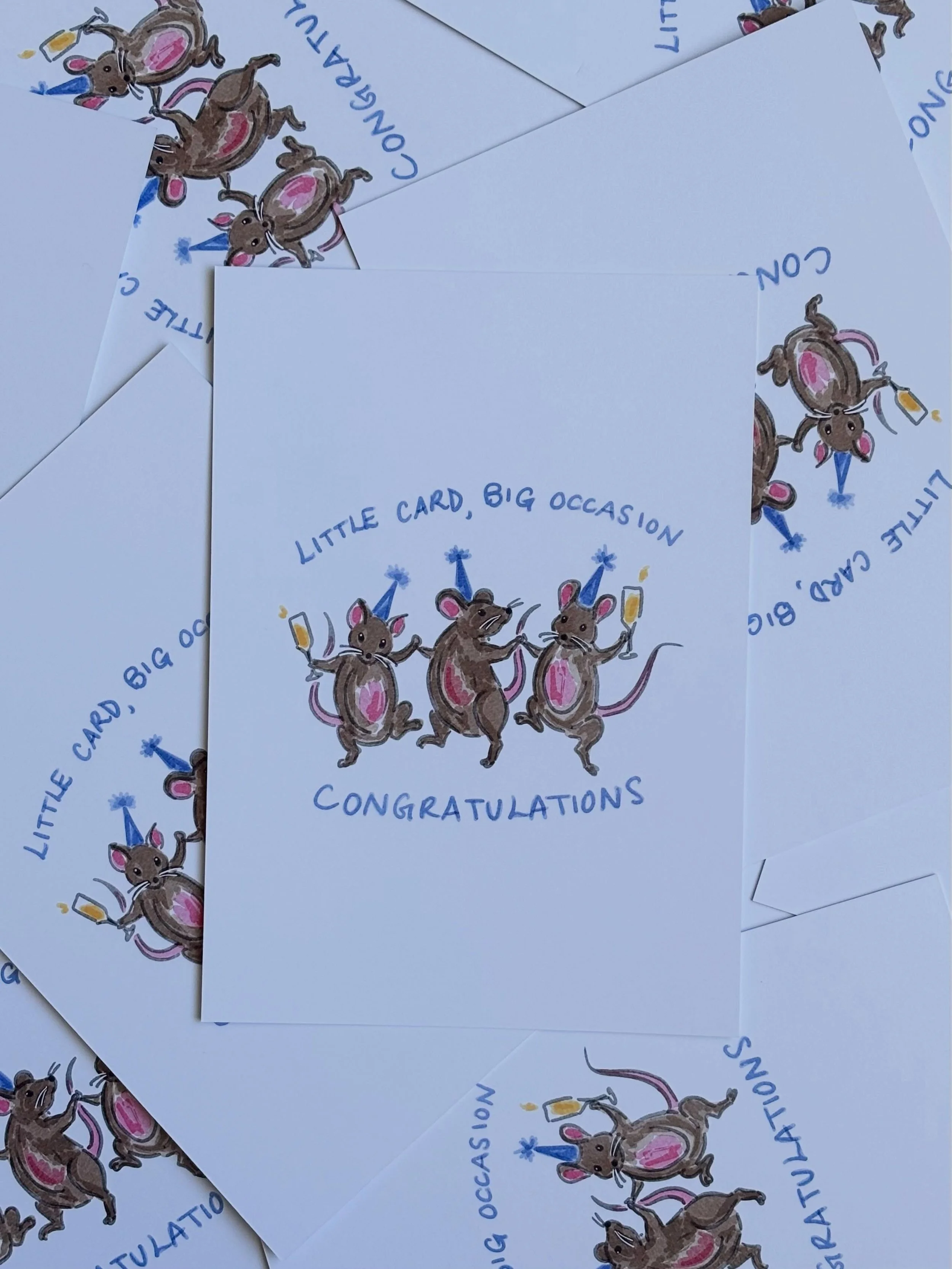 Little card, big occasion, bring in the dancing rodents!!!