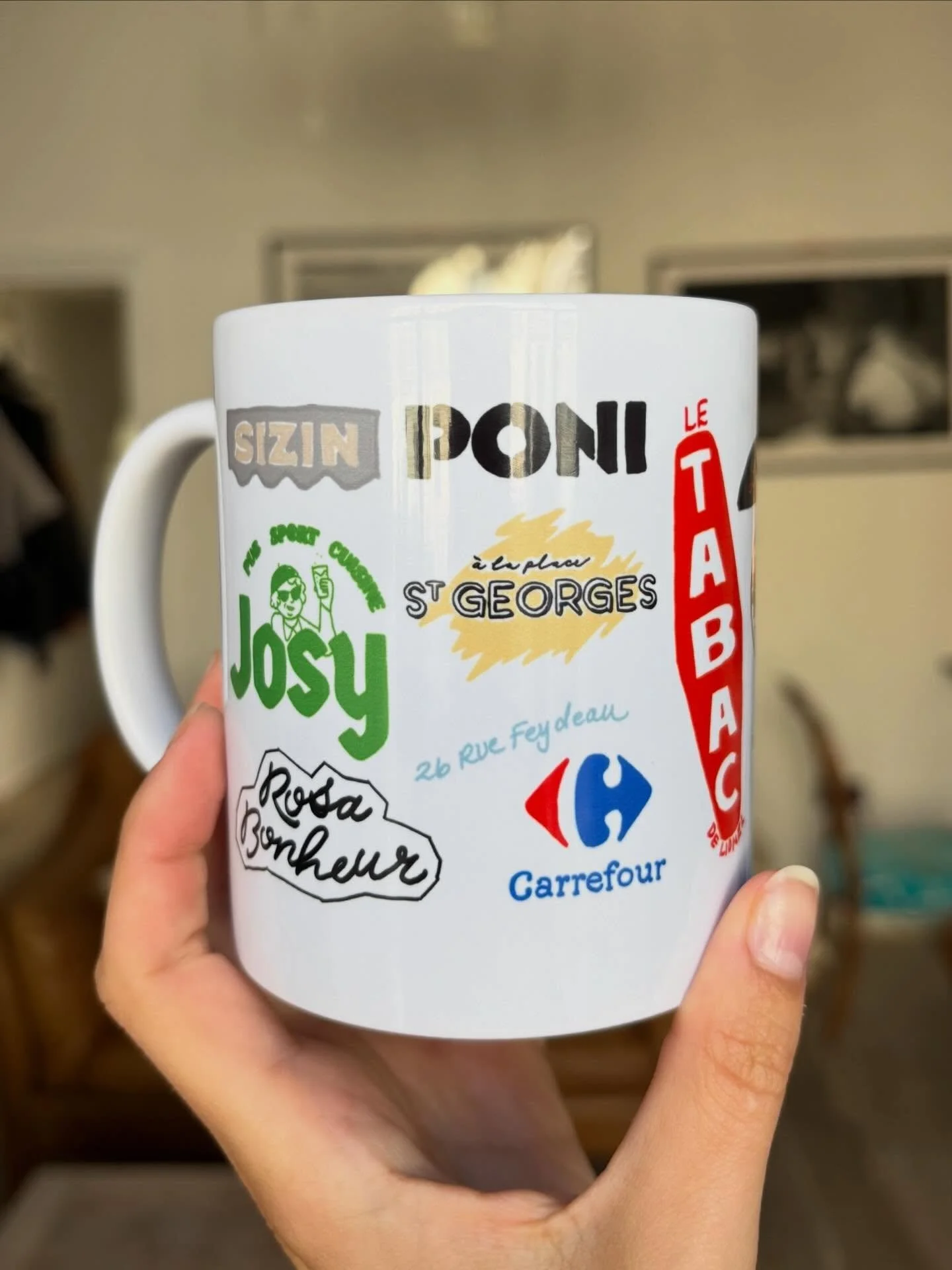 For Luke&rsquo;s birthday this year, I wanted to create something Paris-related, so I made a mug covered with all his favorite Parisian haunts that have become part of our routine over the last 2 years. Each of these places holds a special memory for