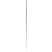 A thin, straight blue line with small dashed segments against a white background.
