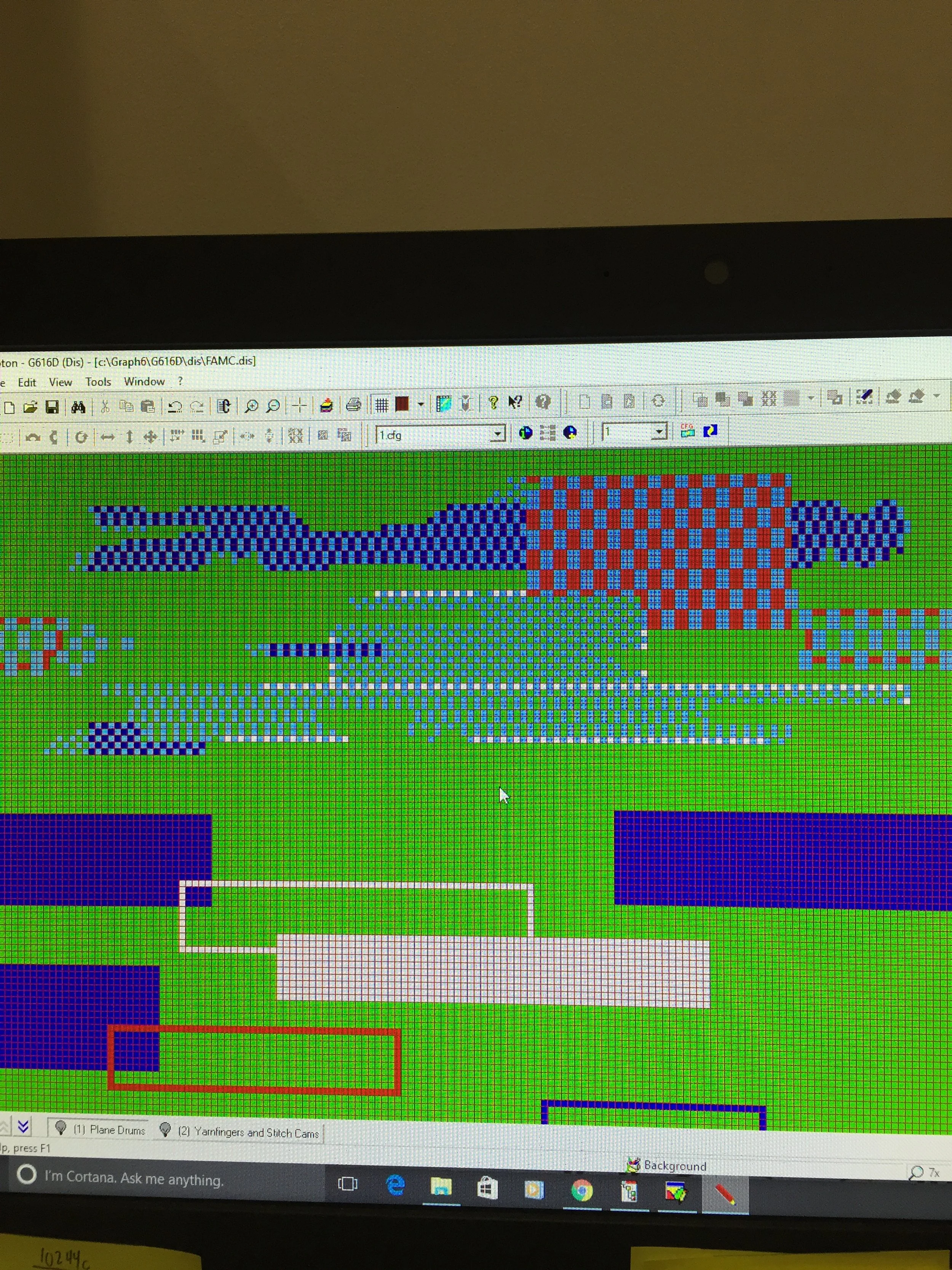 Blocking in areas for Mesh pattern to re-create FLY KNIT 