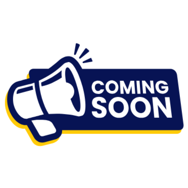 A megaphone icon next to the text 'Coming Soon' on a white background.