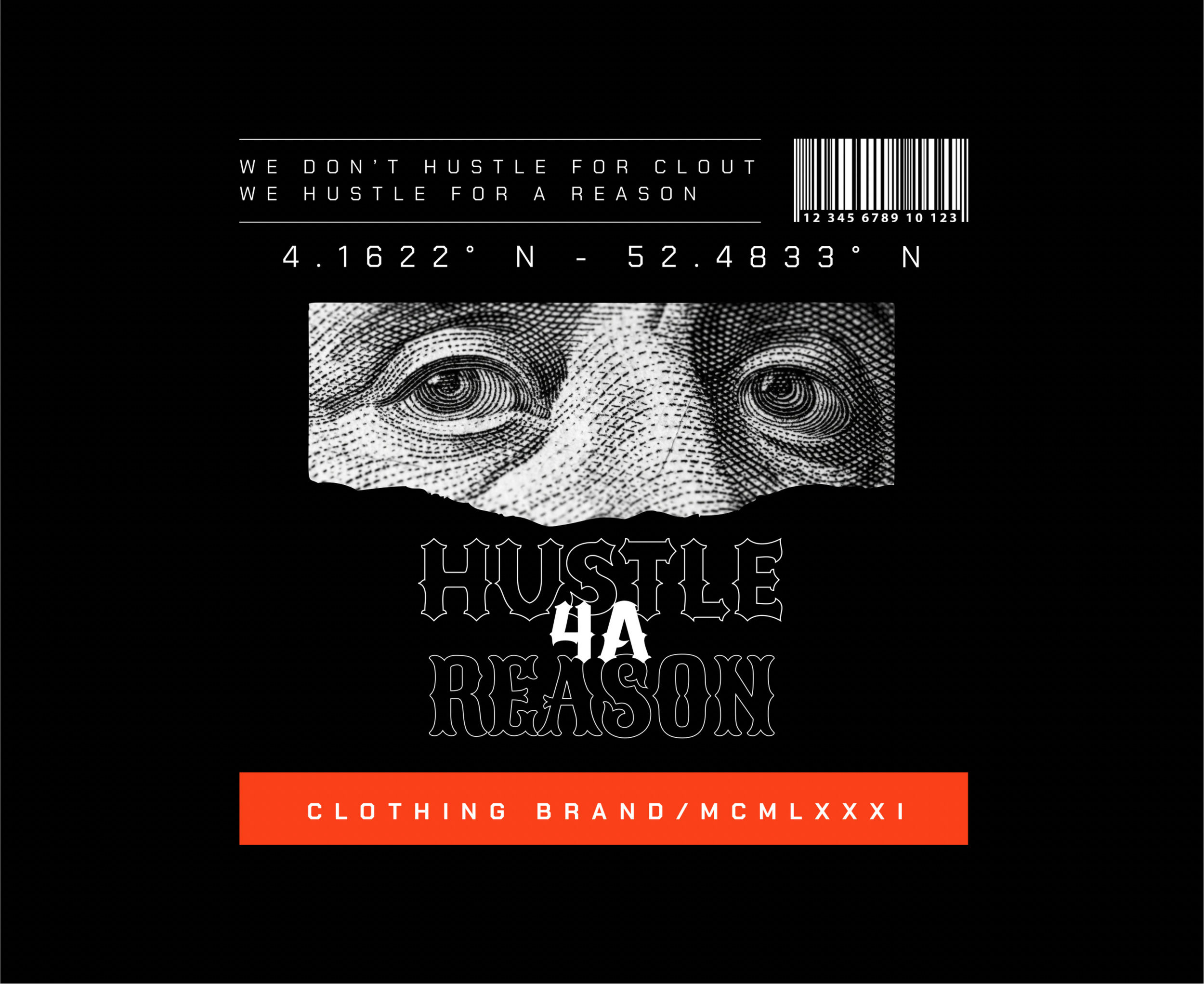 Ein bild was ein logo beschreibt und die brand Hustle for a Reason