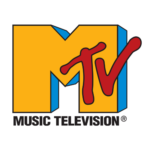 the yellow and red logo of MTV Music Televelsion