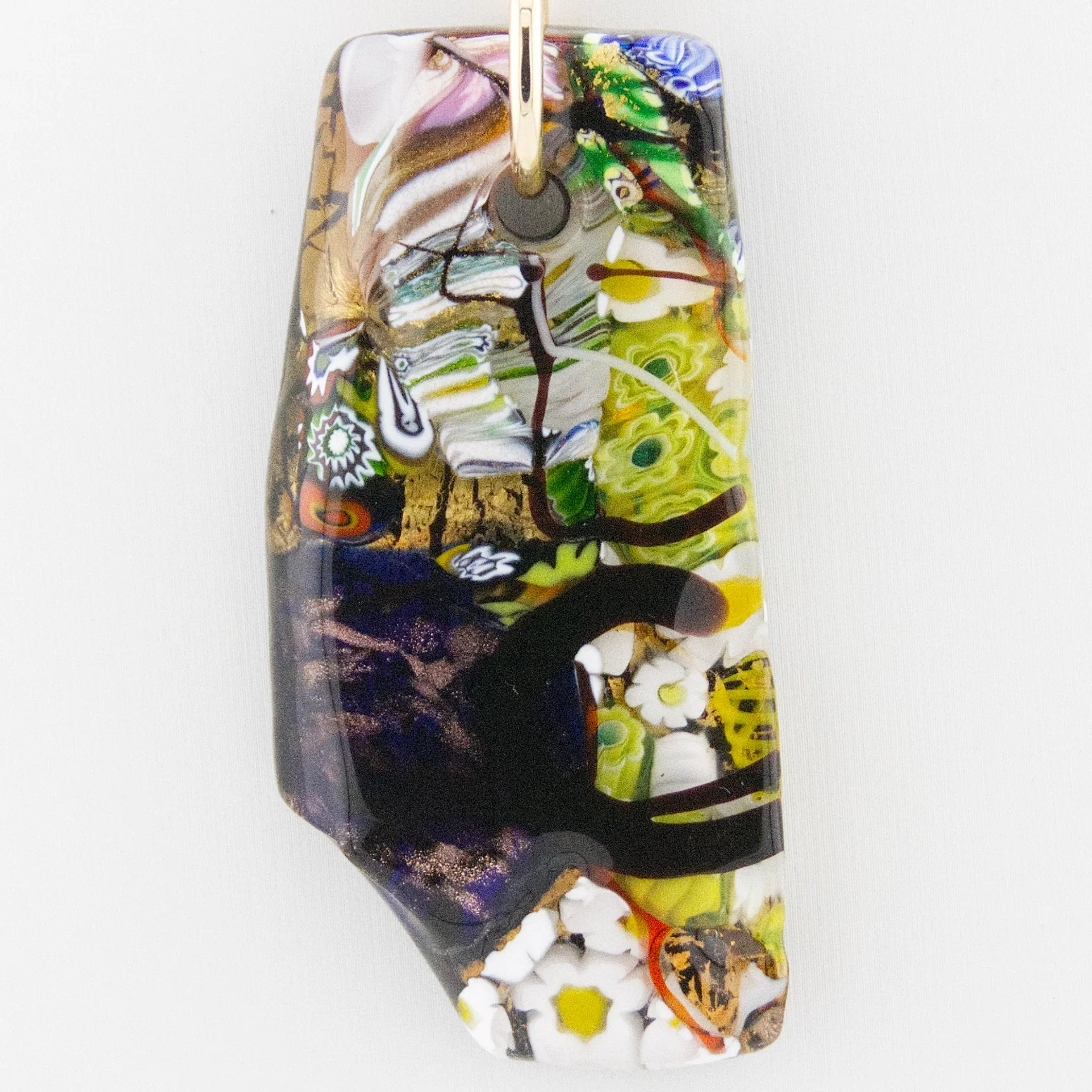 Murano Glass Necklace Pendant 24k gold