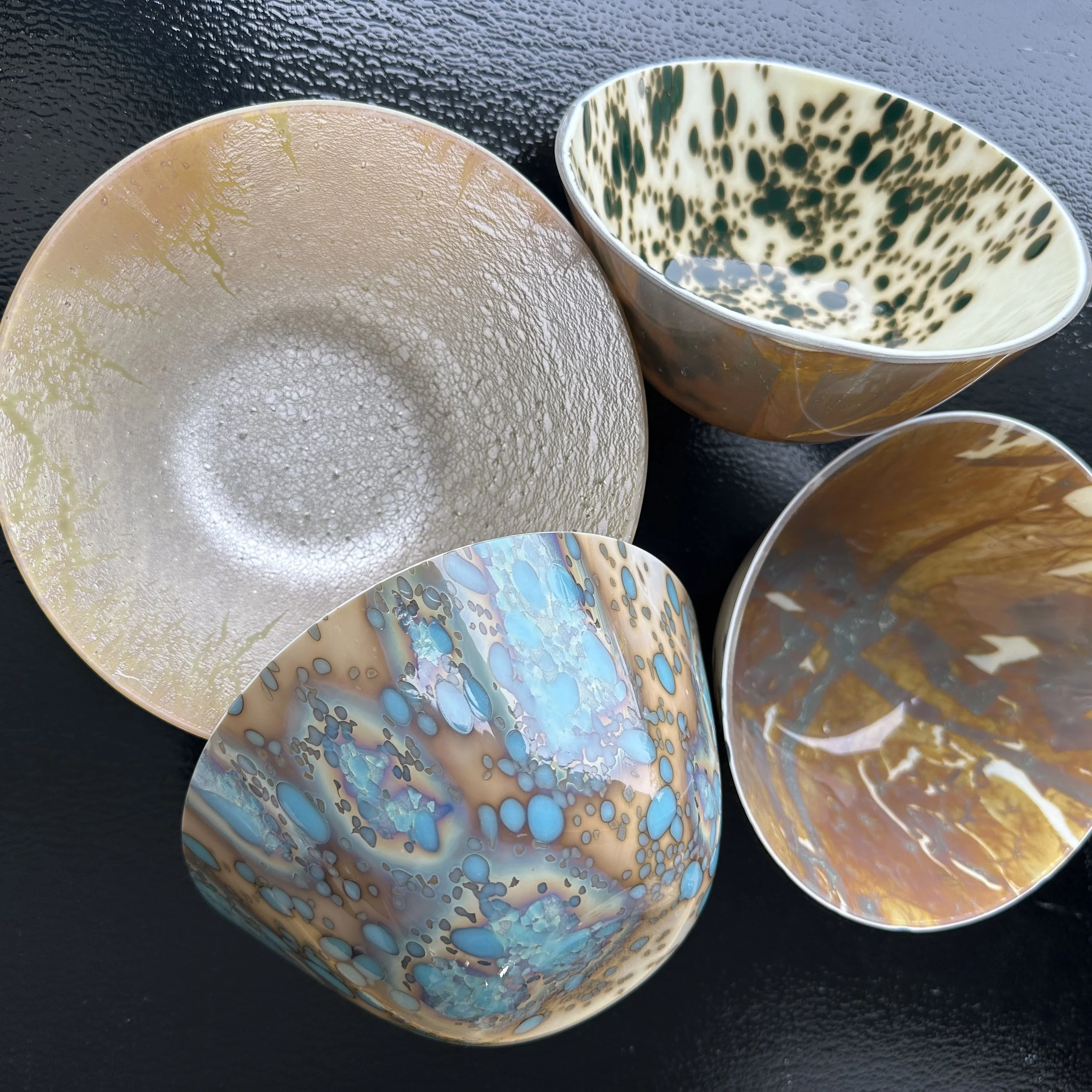 Handmade Kiln Fired Glass Bowls