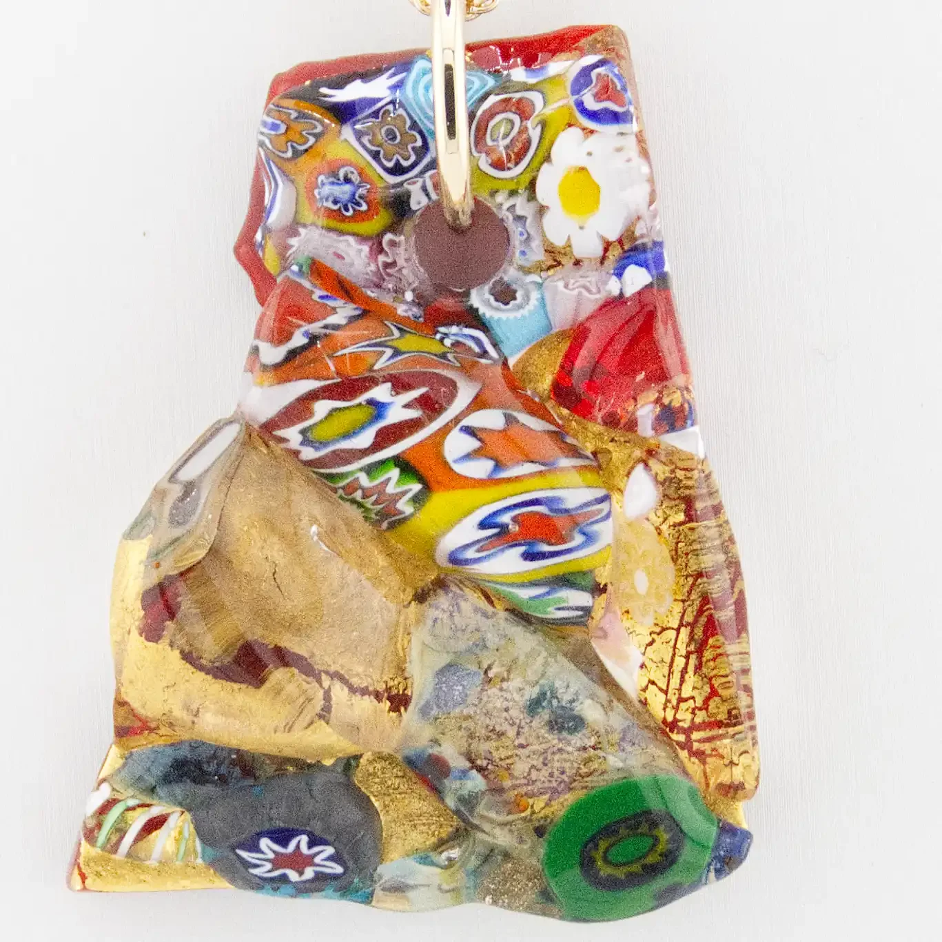 Murano Glass Necklace Pendant 24k gold