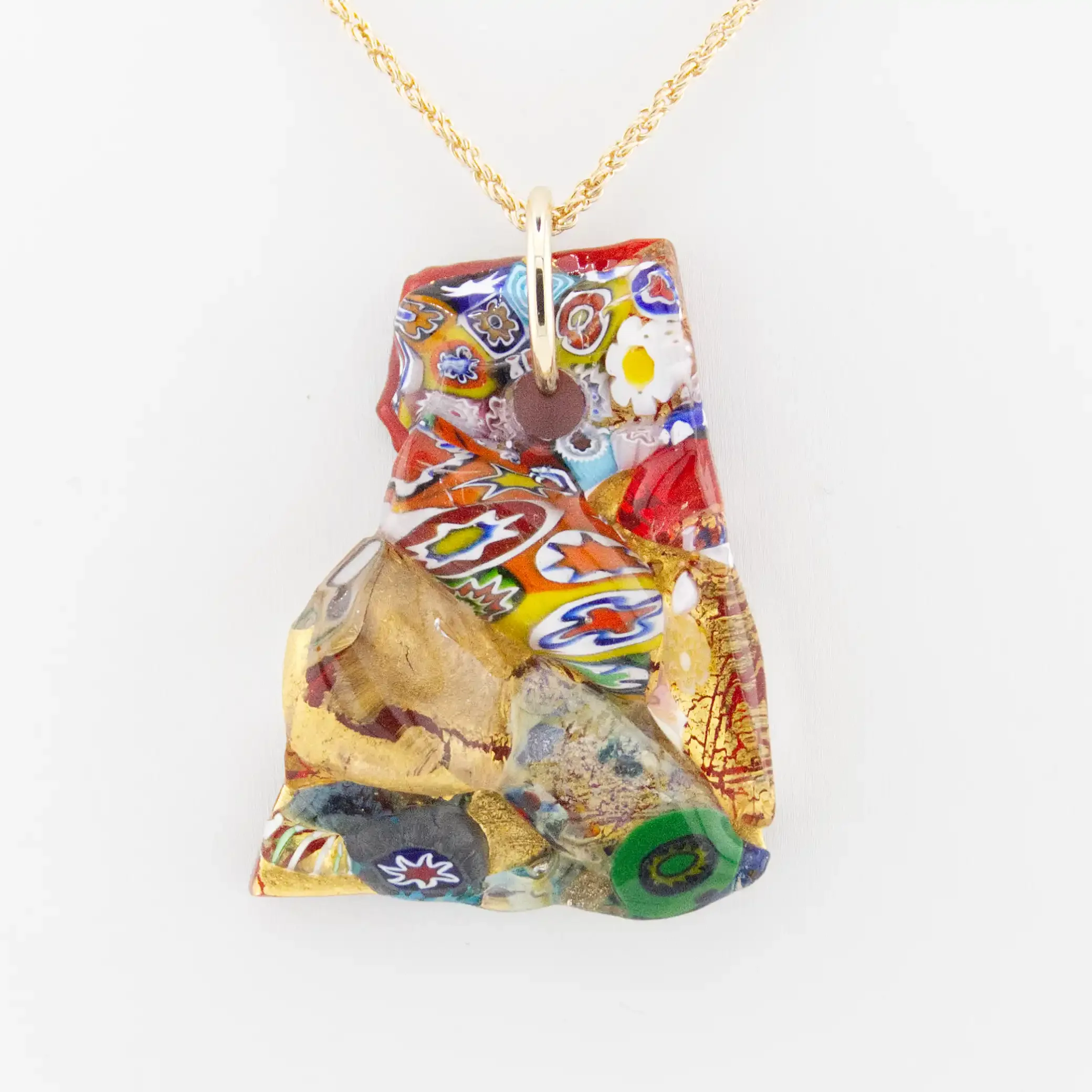 Murano Glass Necklace Pendant 24k gold