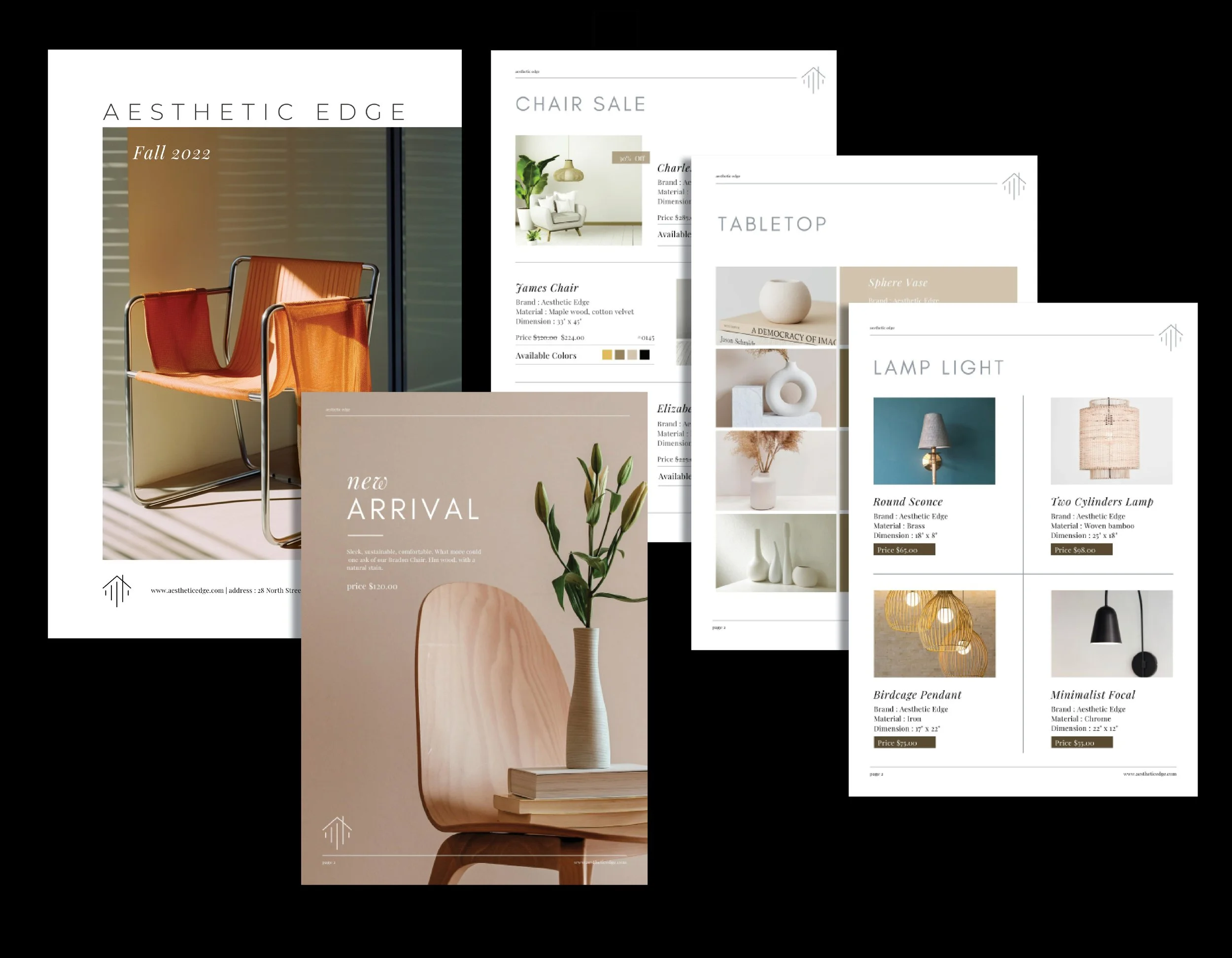 graphic design and art direction for home furnishings catalog