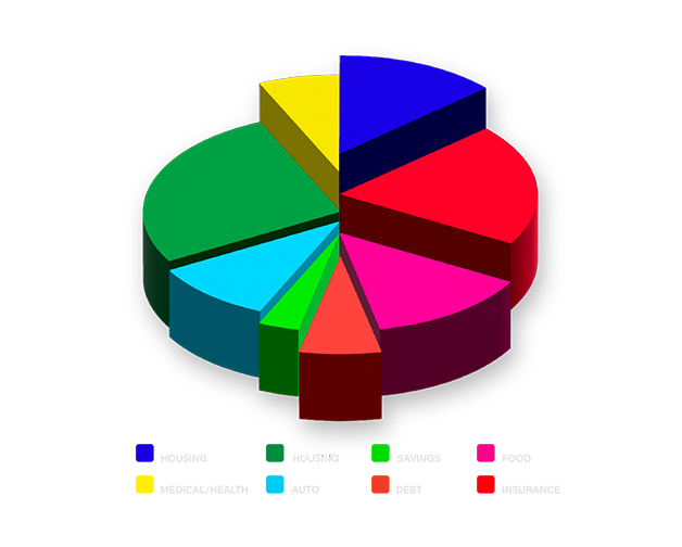Infographic pie chart design for business report 3d