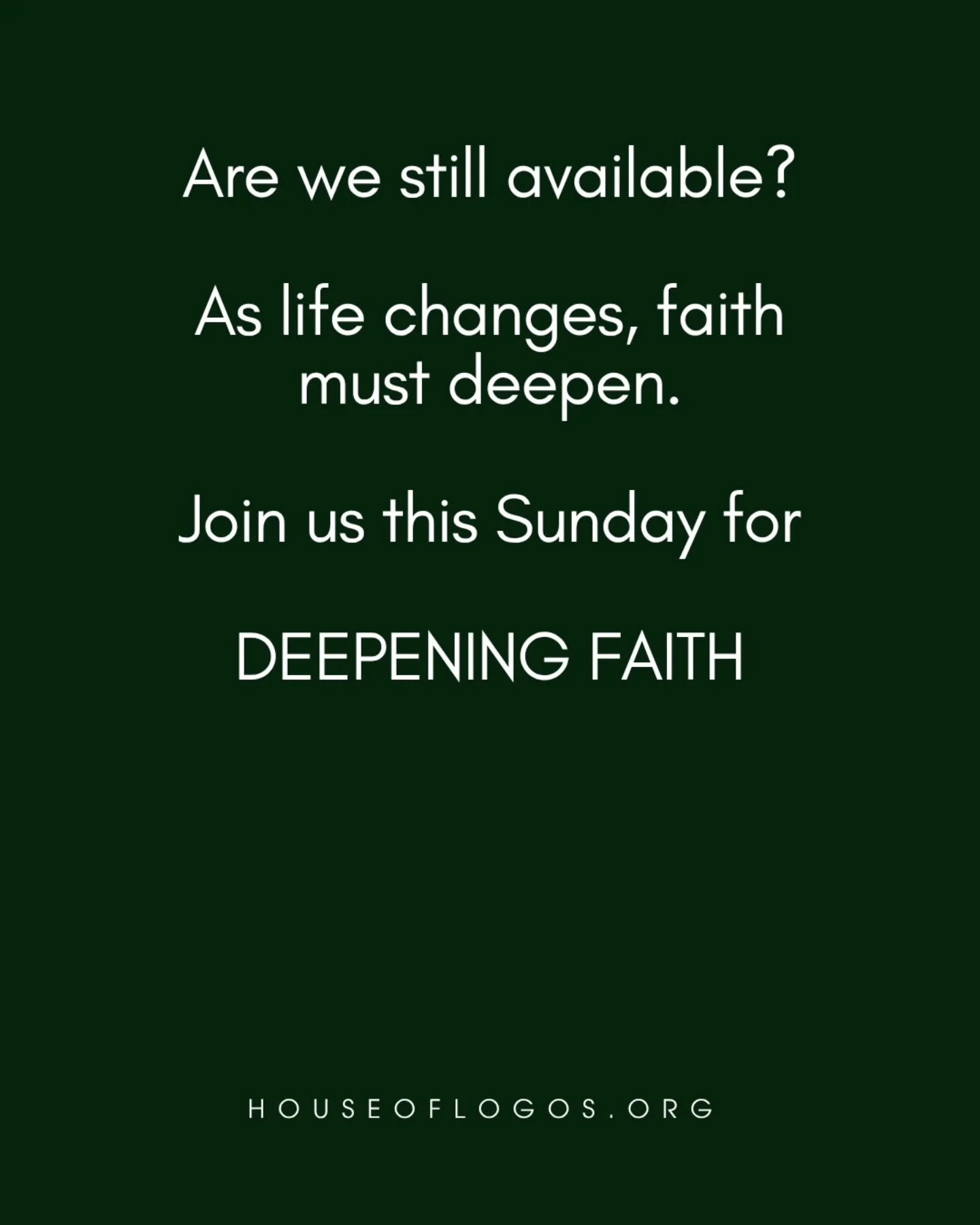 See you Sunday 14/06/26 @ 4:00pm for DEEPENING FAITH.
Everyone is welcome!
