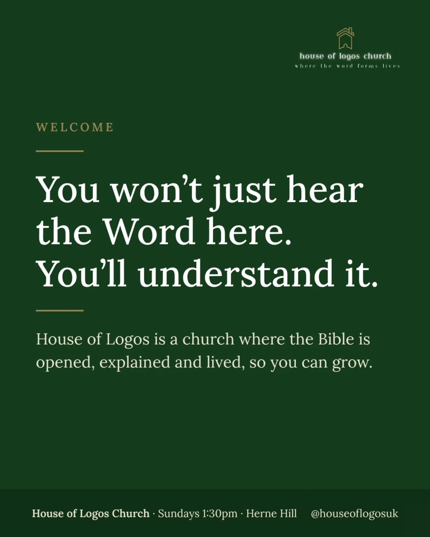 You won&rsquo;t just hear the Word here. You&rsquo;ll understand it. 

At House of Logos, we&rsquo;re serious about the Word of God and intentional about building genuine community.

Because church is more than gathering to hear a message. It&rsquo;s