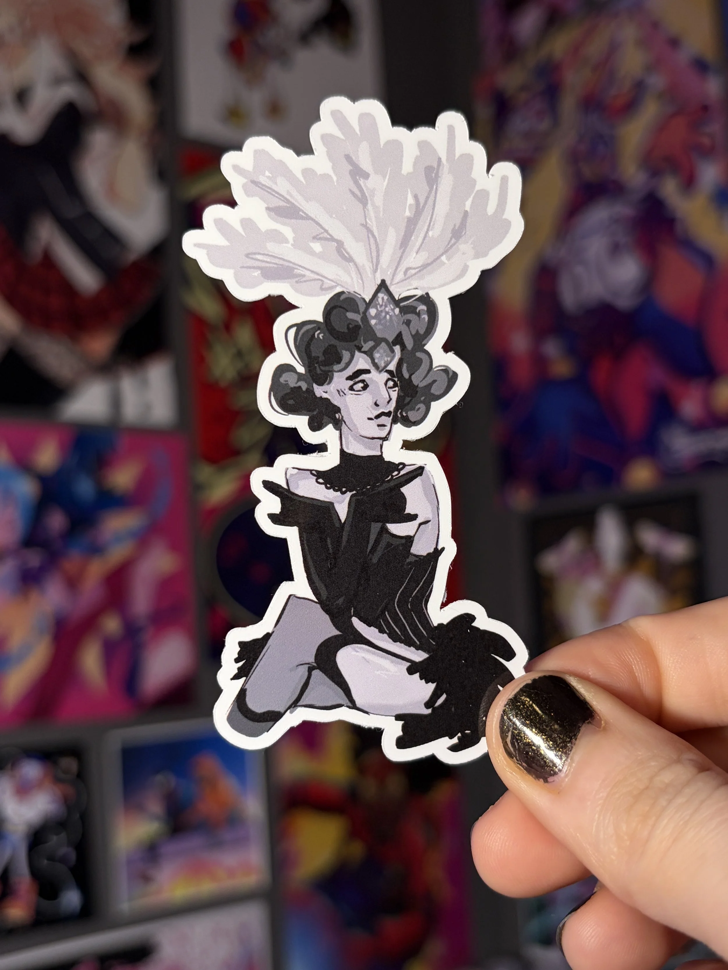 Burlesque Showgirl Seated Sticker