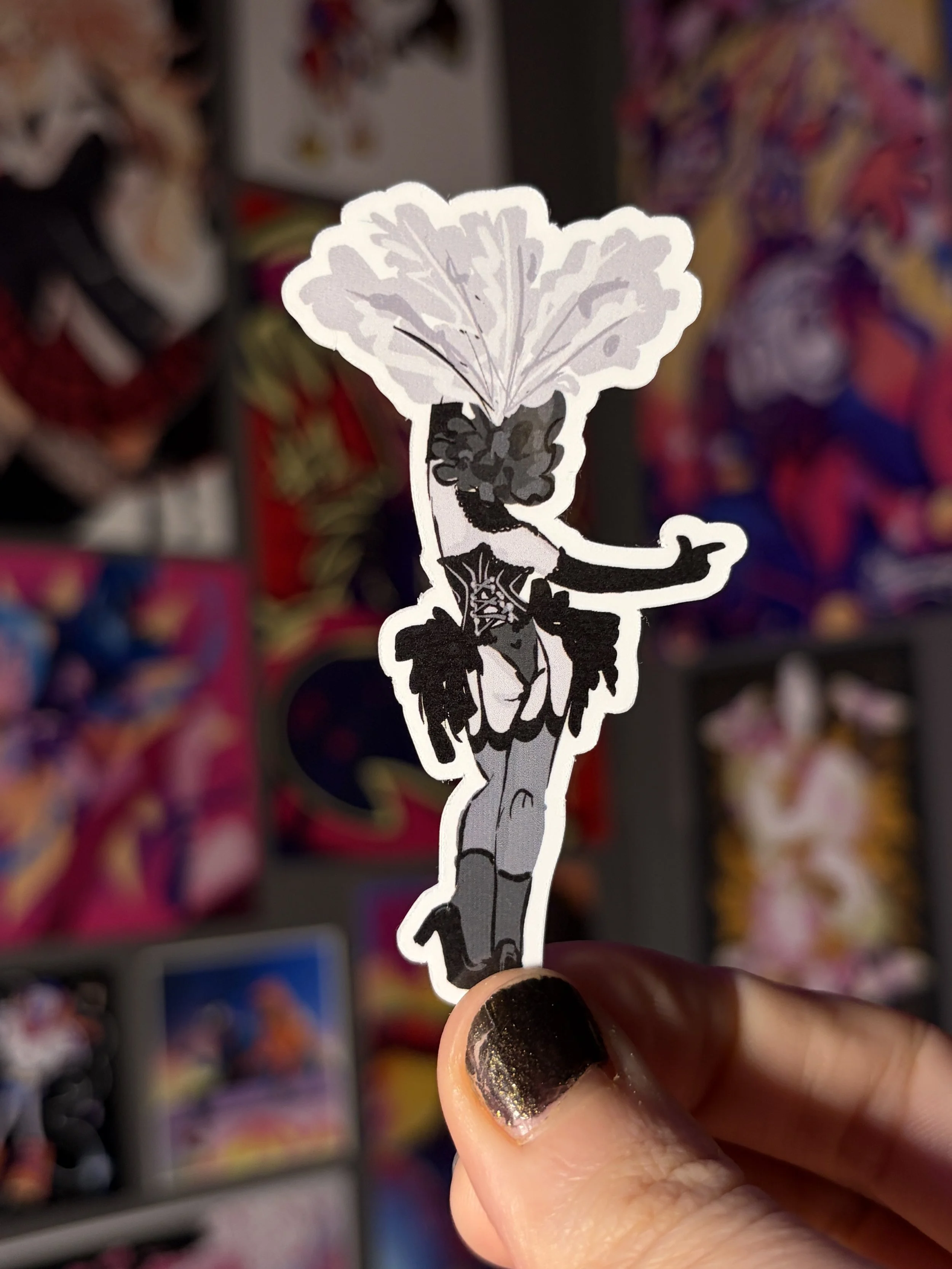 Burlesque Showgirl Standing Sticker