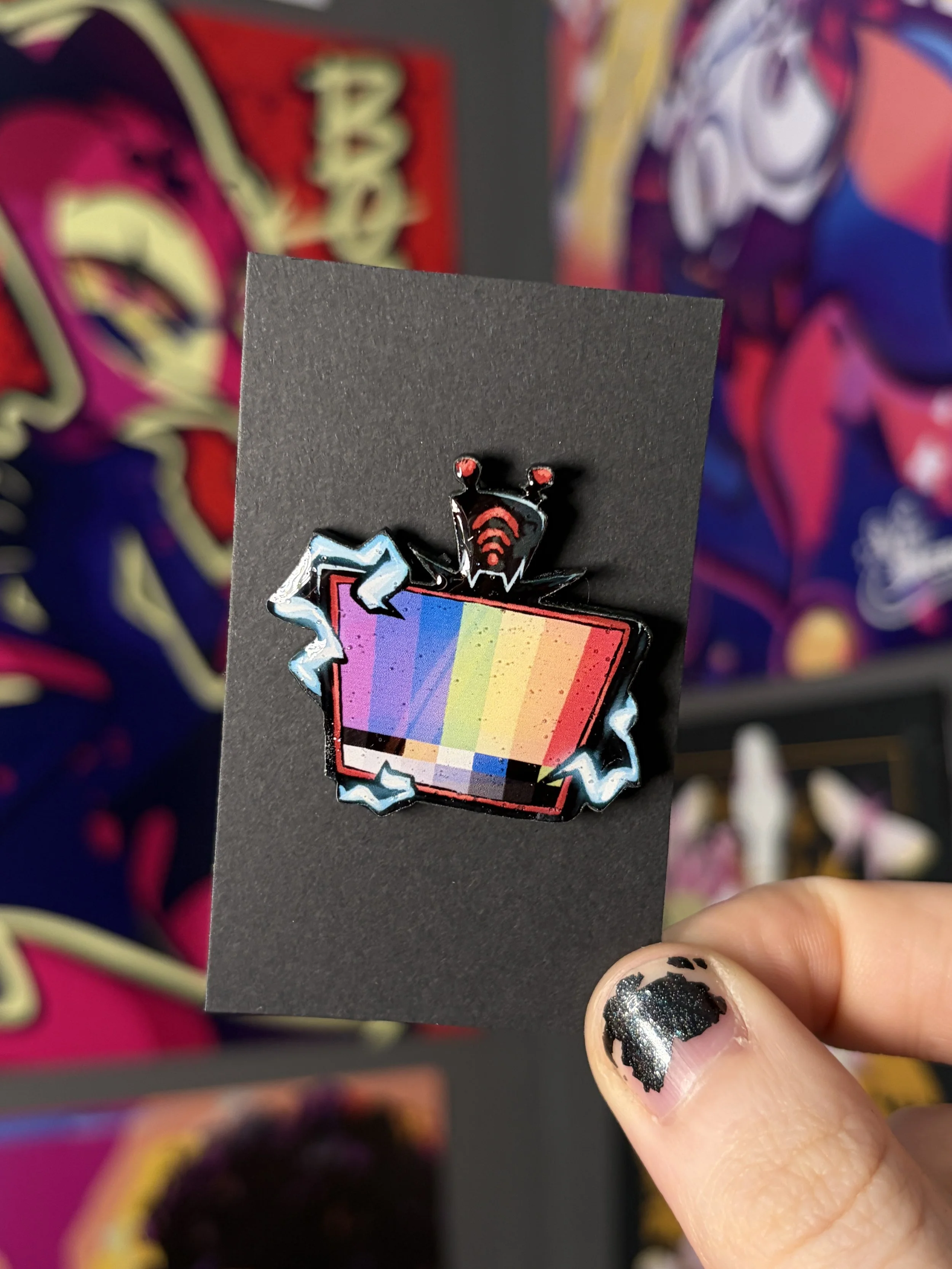 Rainbow Glitched Vox Pin