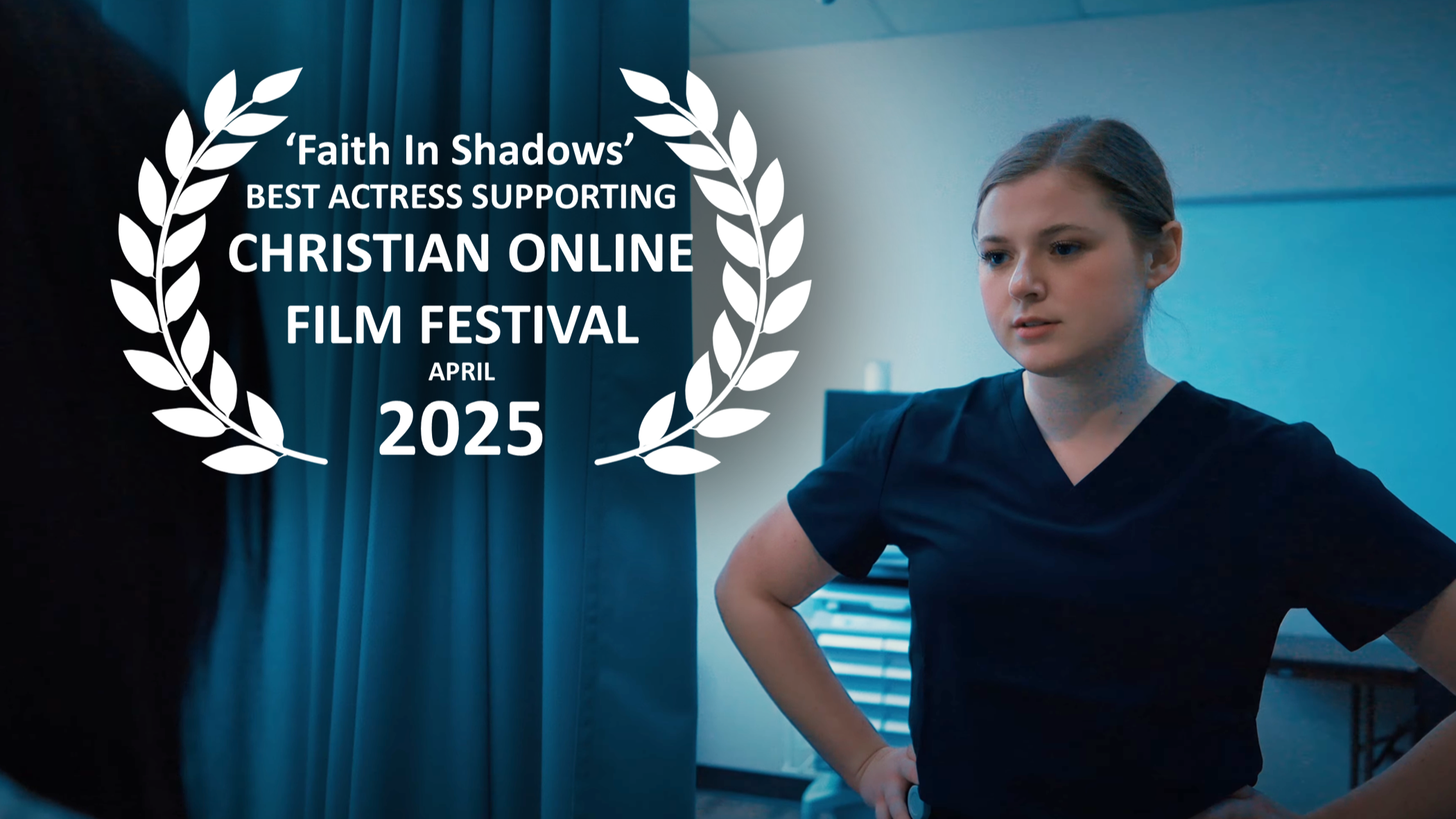 Riley Laine Howell won the "Best Actress Supporting" Award for her role as "Nurse Amy" in Faith in Shadows at the Christian Online Film Festival 2025
