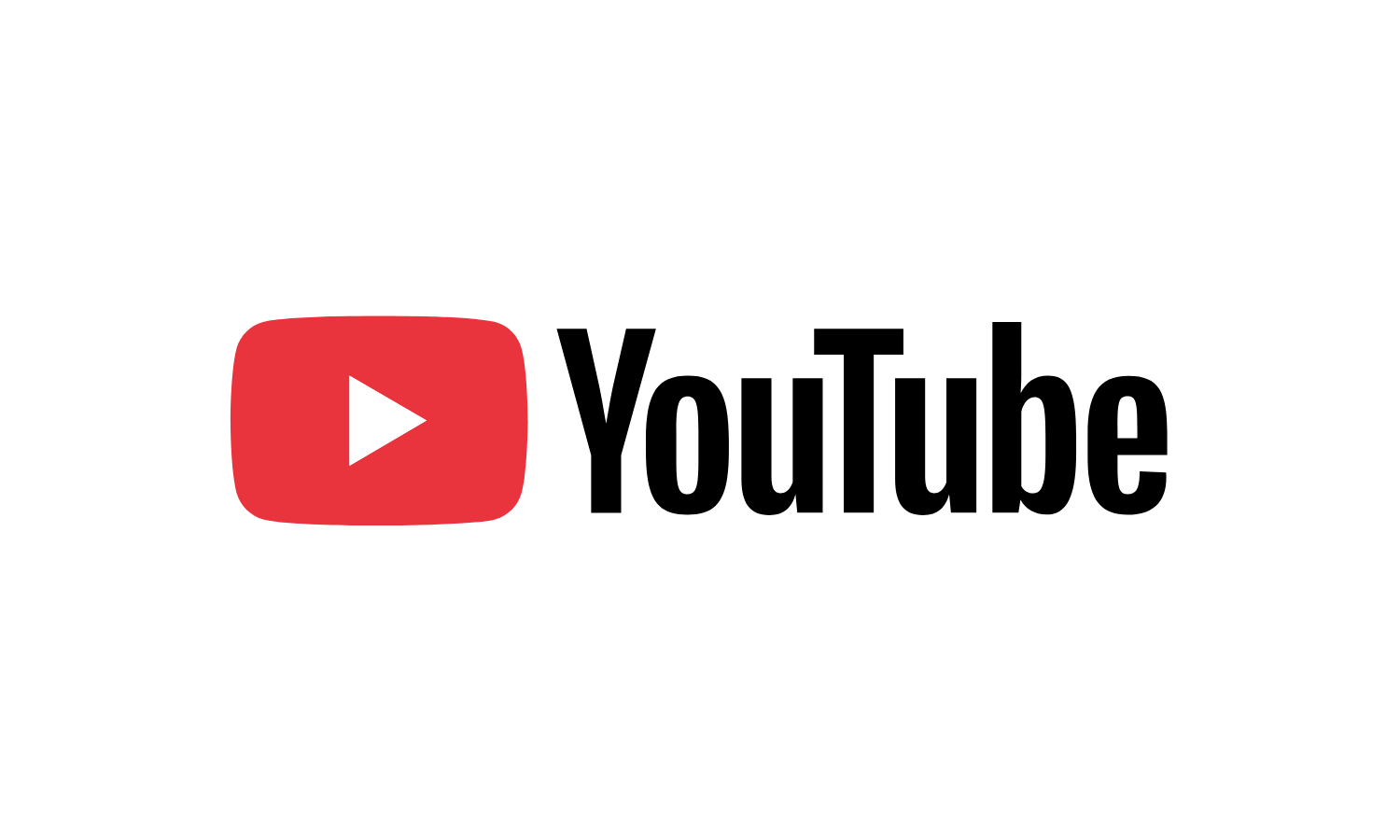 YouTube logo with a red play button and black text that says 'YouTube'