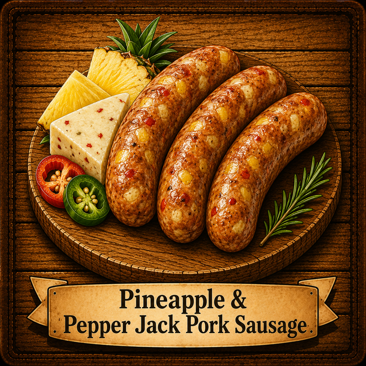 Pineapple Pepper Jack Pork Sausage