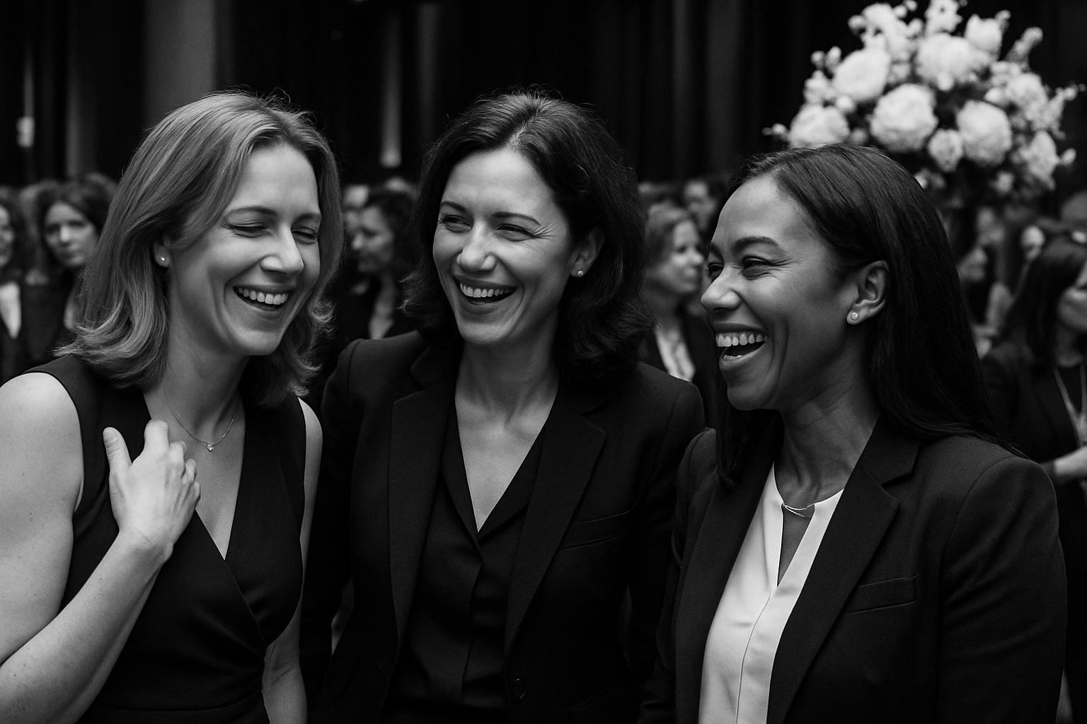 Firefly_GPT_Candid, high contrast black-and-white shot of attractive women aged 40 talking and la 185063.png