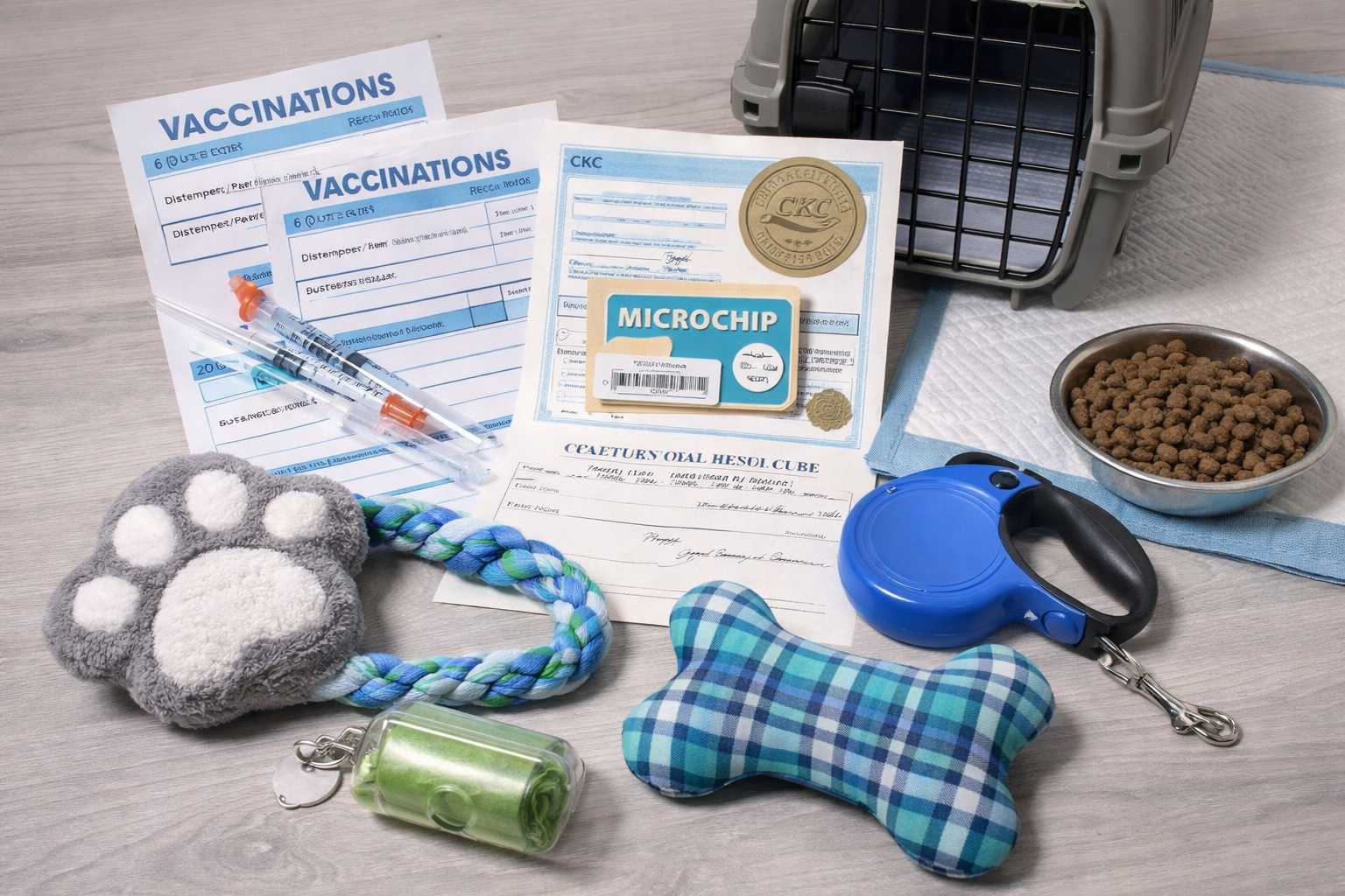Doodle puppy starter kit including vaccinations microchip CKC registration and training items from Alabama breeder