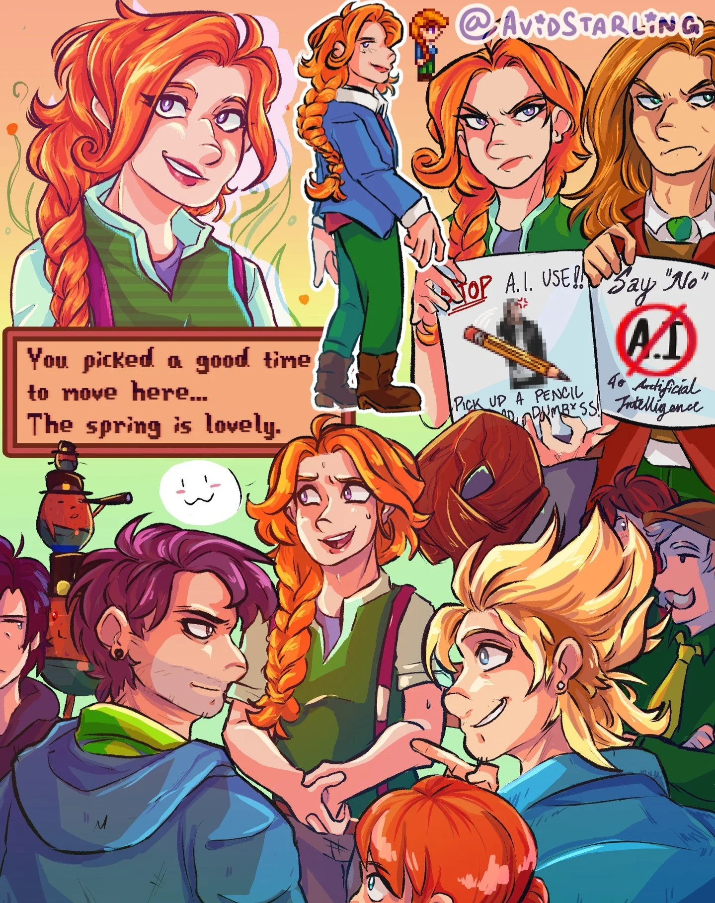 Once again insta ruins cropping, always fun when that happens!

Anyways, Leah- our favorite cottagecore artist! I struggled for a good month but hey- remembering her 8 heart/artshow event saved it for me lmao- I had fun doing the silly statues as wel