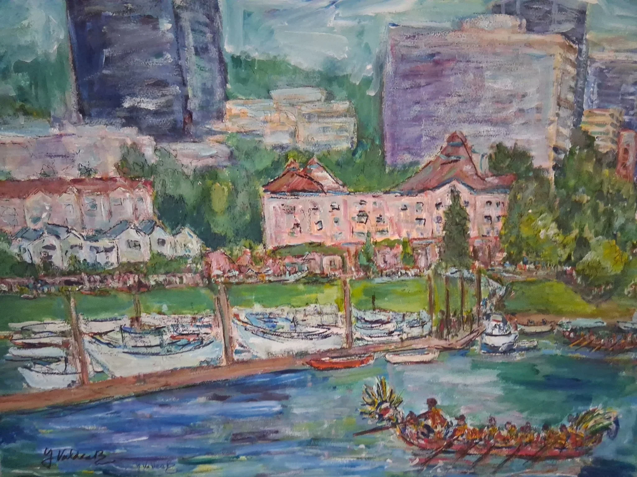 Dragon Boat Race by Yolanda Valdes-Rementeria. Acrylic. $1,800. 