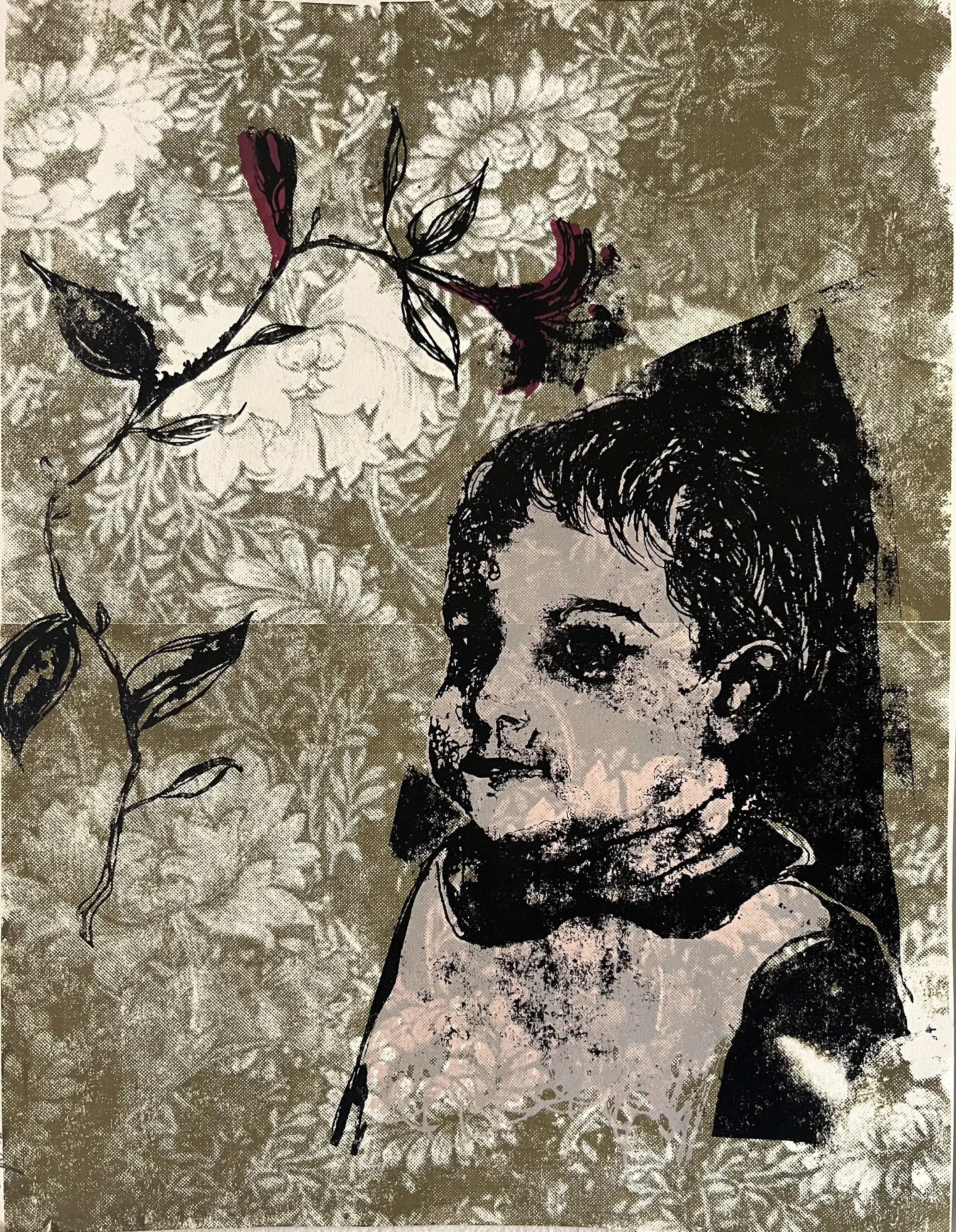 Honeysuckle by Teylah Lawson. Screen Prink and Ink. $200. 