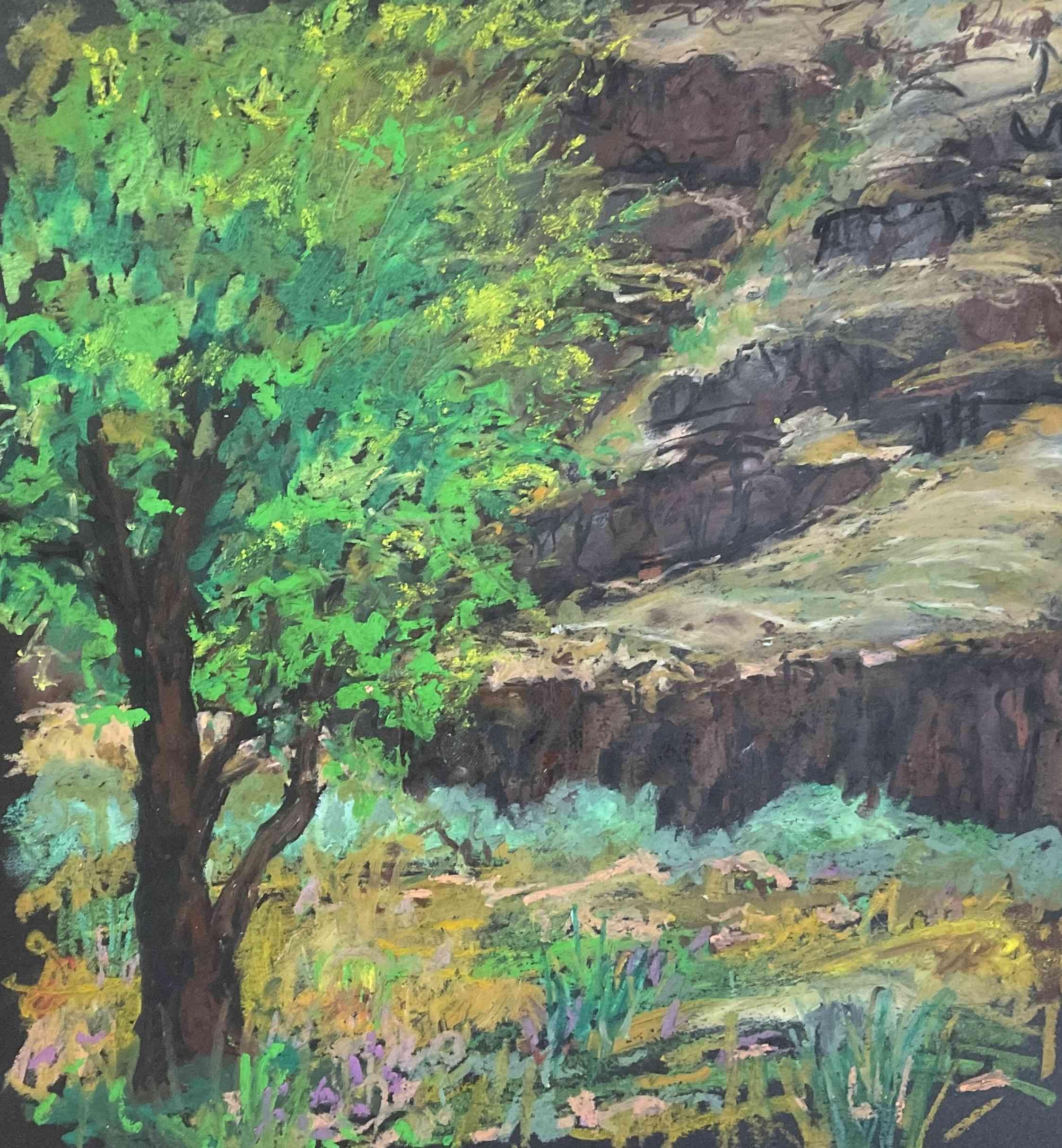 Marian Flood. Cottonwood Canyon. Oil Pastel. $175.00.