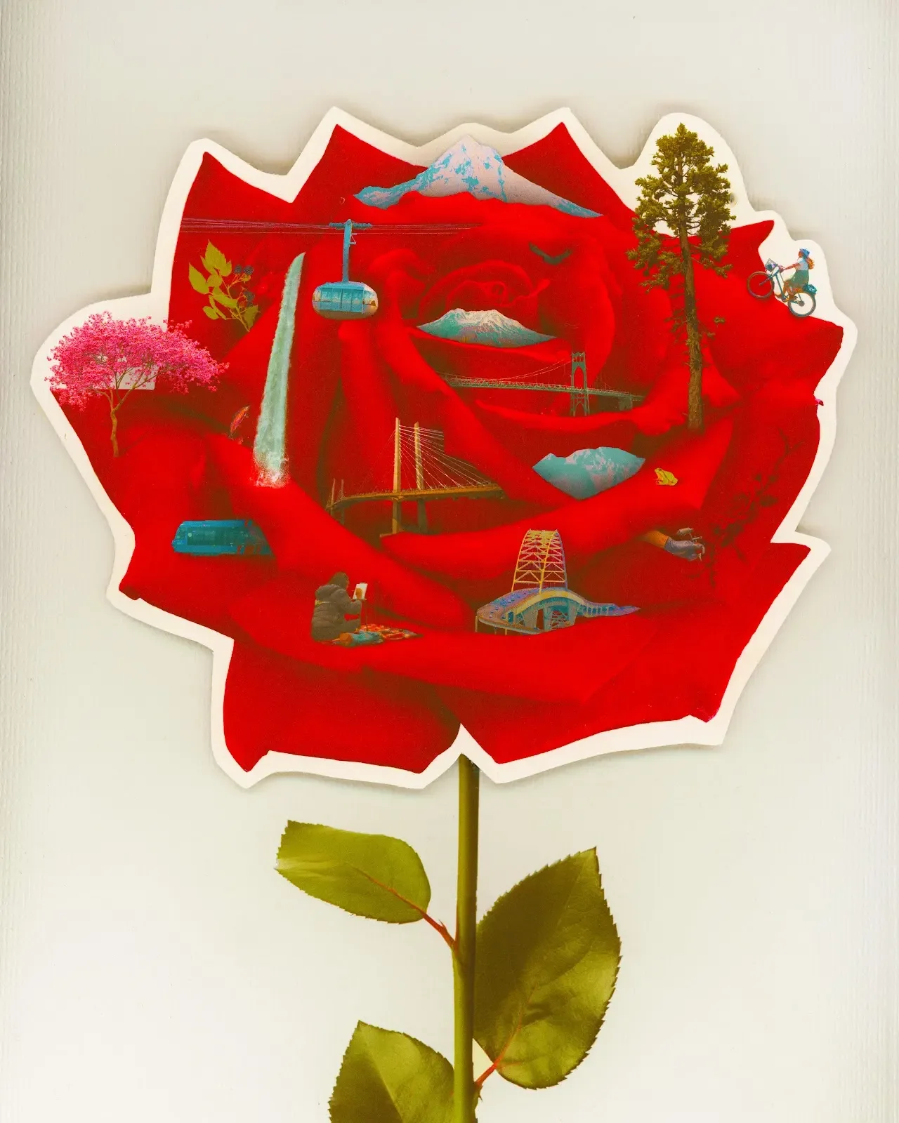 Petals of Portland by Mad Sierra. Mixed Media. $200. 