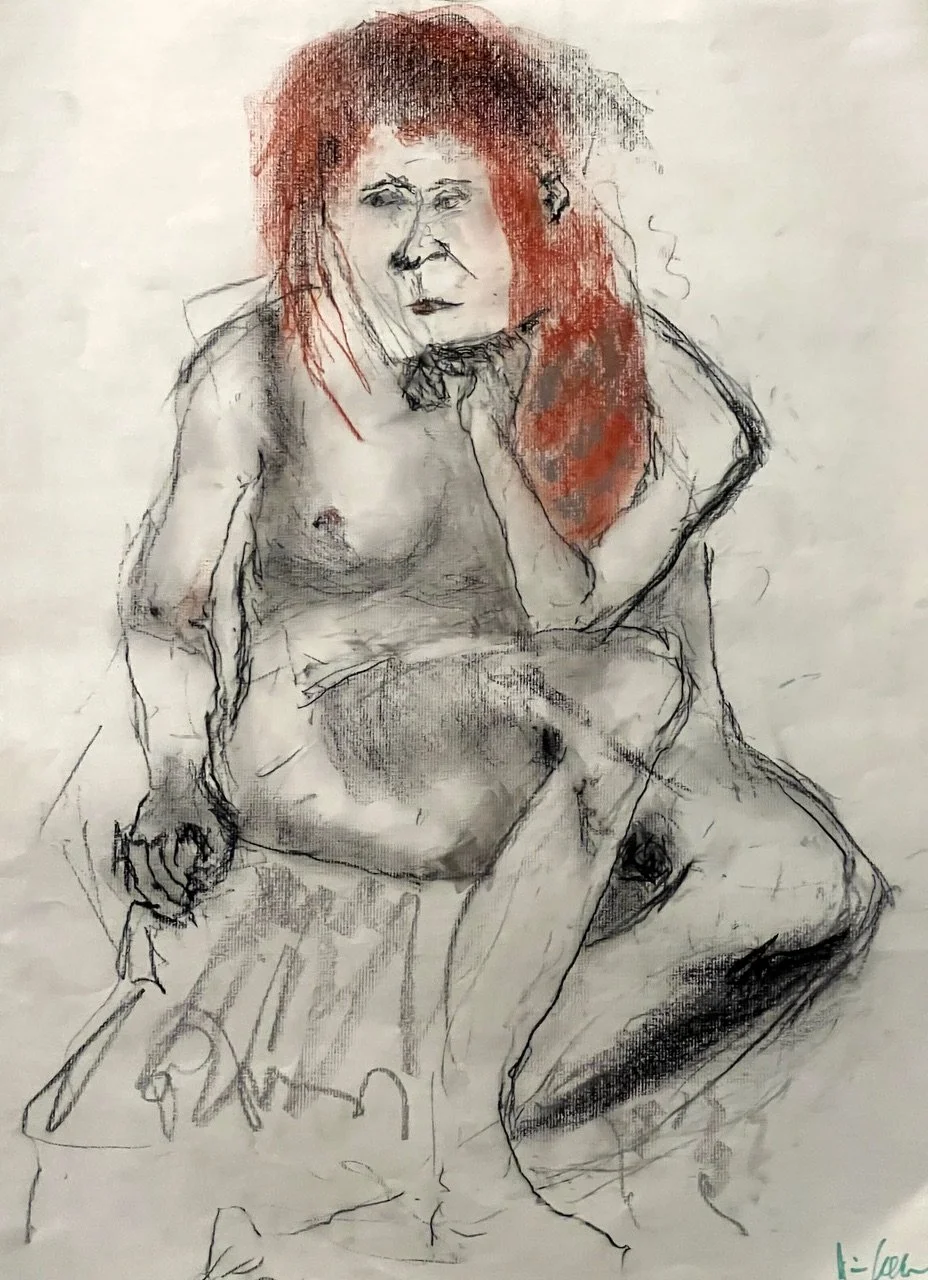 Kitty by Jim Allen. Charcoal. NFS. 