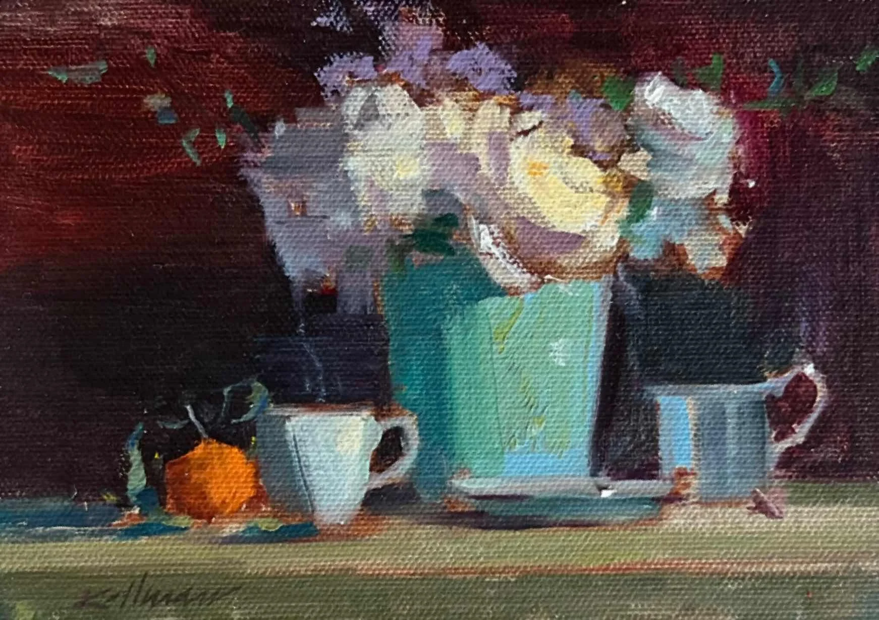 3rd Place Winner: It's a Date by Joanne Kollman. Oil. $550.