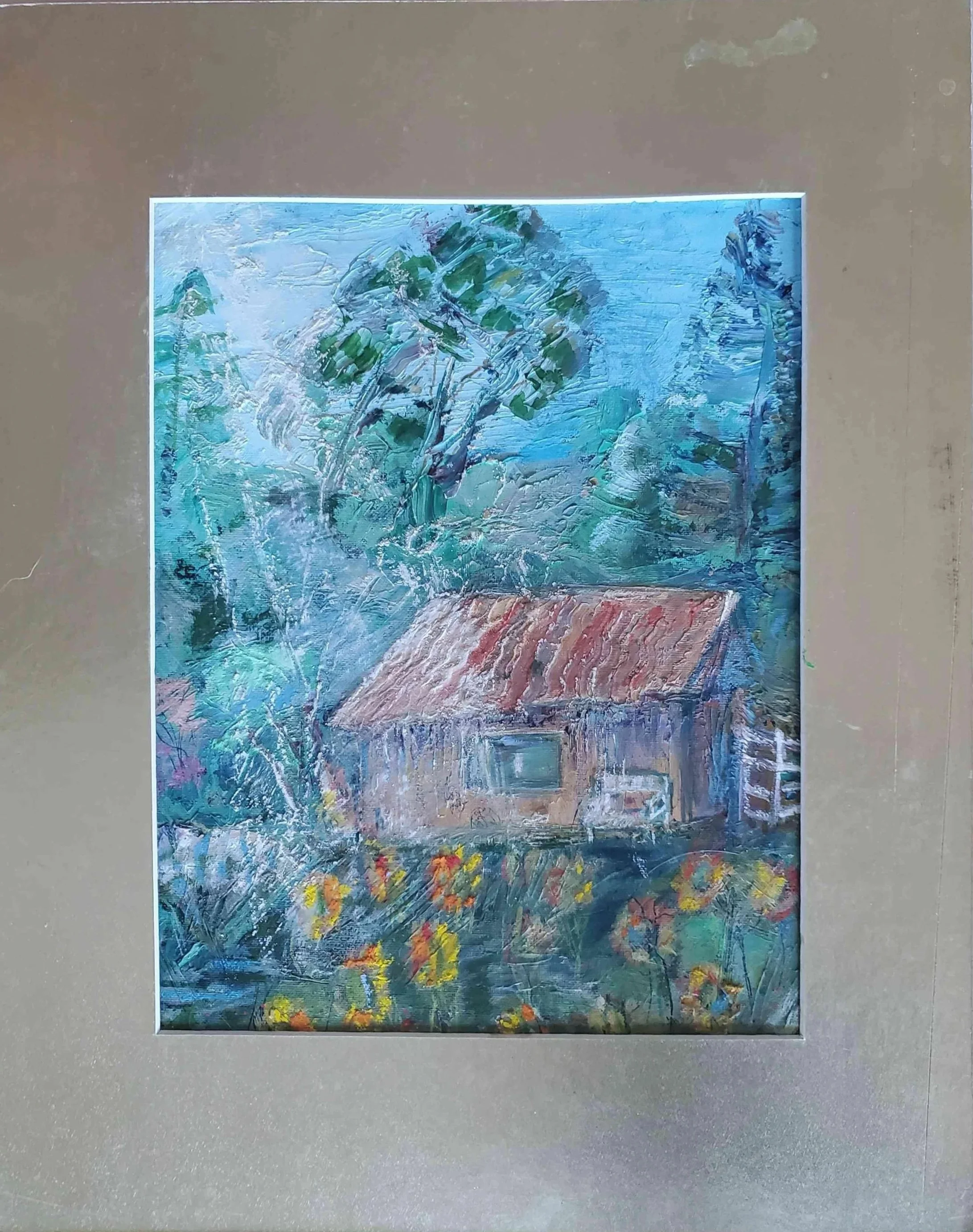Olga Choulindina. Barn in Sunlight. Acrylic. $220.00.