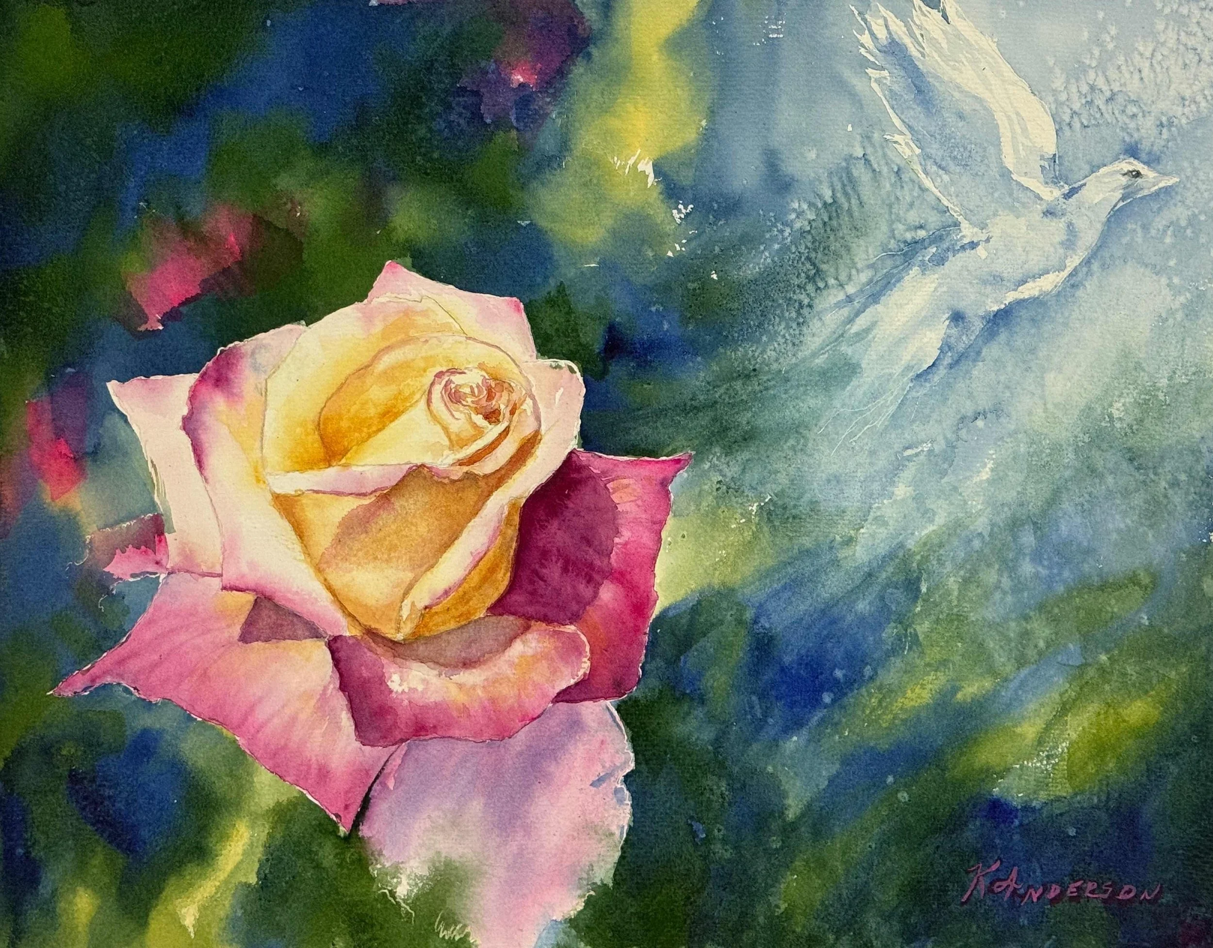 Peace and Love by Karin Anderson. Watercolor. $525. 