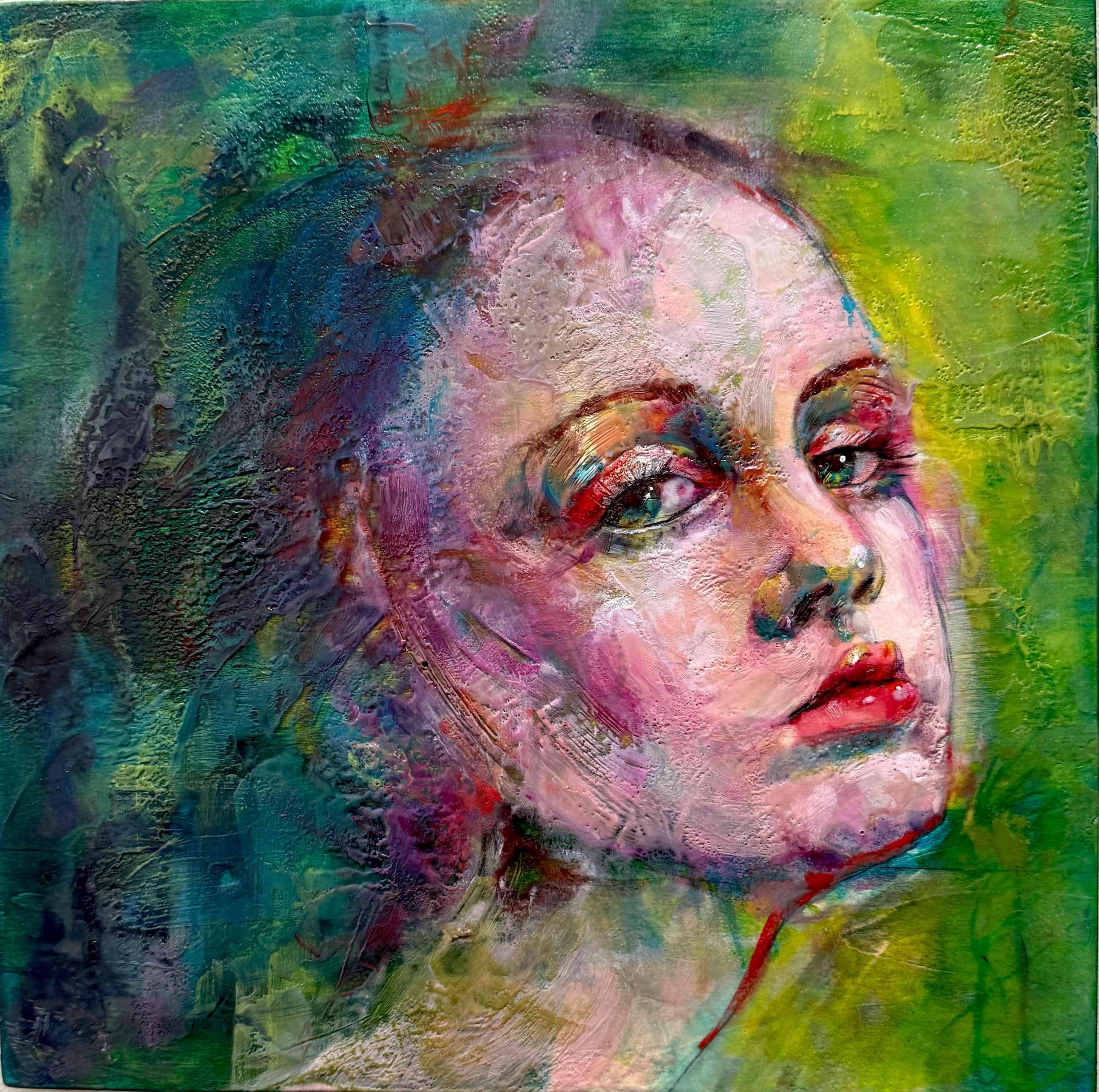 Just an Irish Girl by Janet McIntyre. Encaustic. $4,200. 