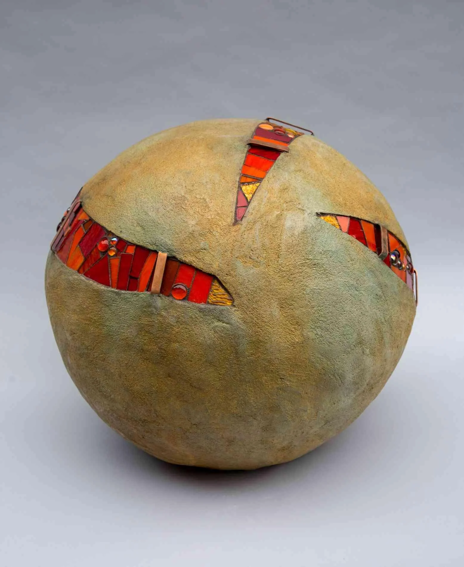 Fractured Core by Anne Pinkowski. Mosaic - Garden Ready Sculpture. $750.00.