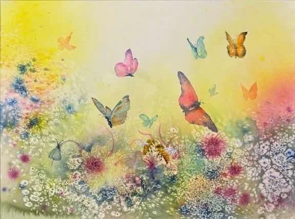 Butterflies Are Free by Kristie Mooney. Watercolor. $395.00