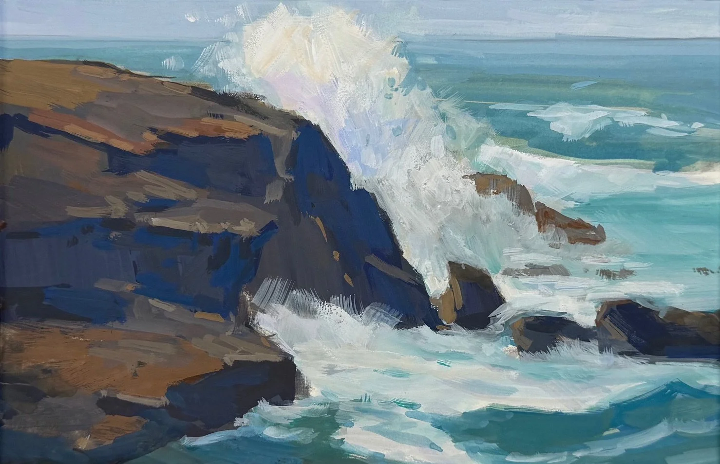 On the Rocks by Nancy Seruto. Gouache. $350.00