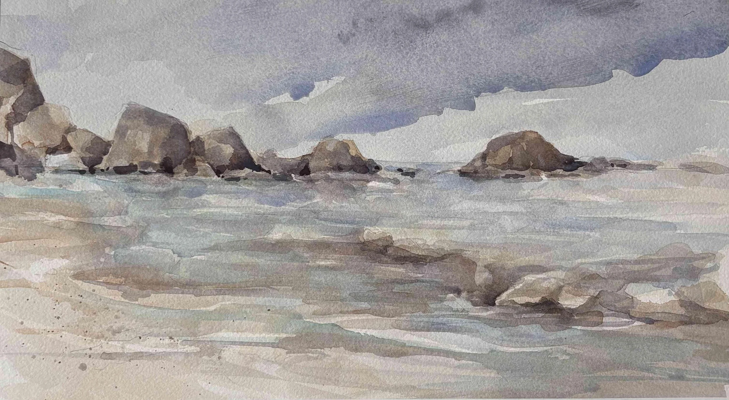 Debra Renard. Seal Rock Beach. Watercolor. $325.00.