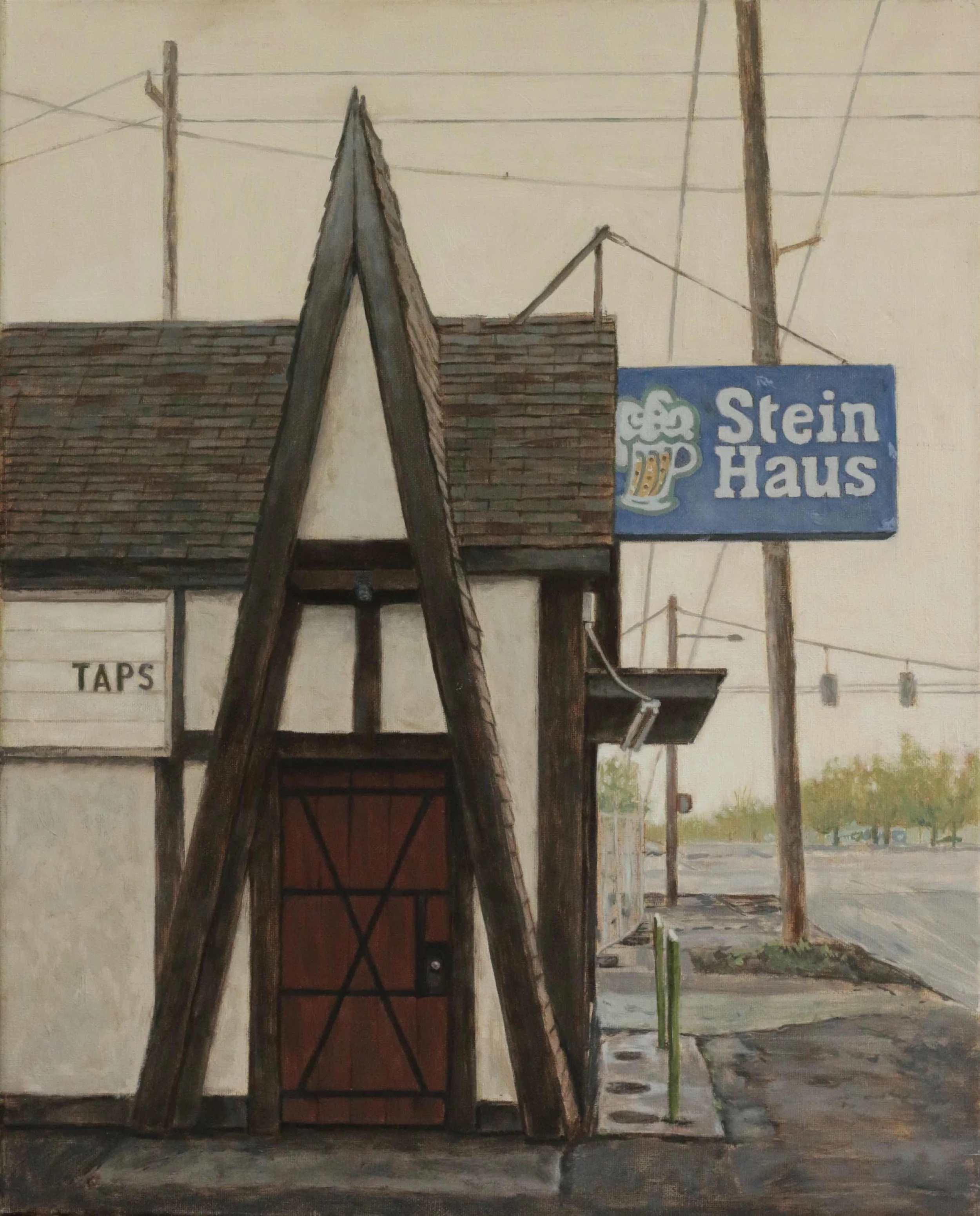 Stein Haus, 82nd Ave by Jeff Masters. Oil. $400.