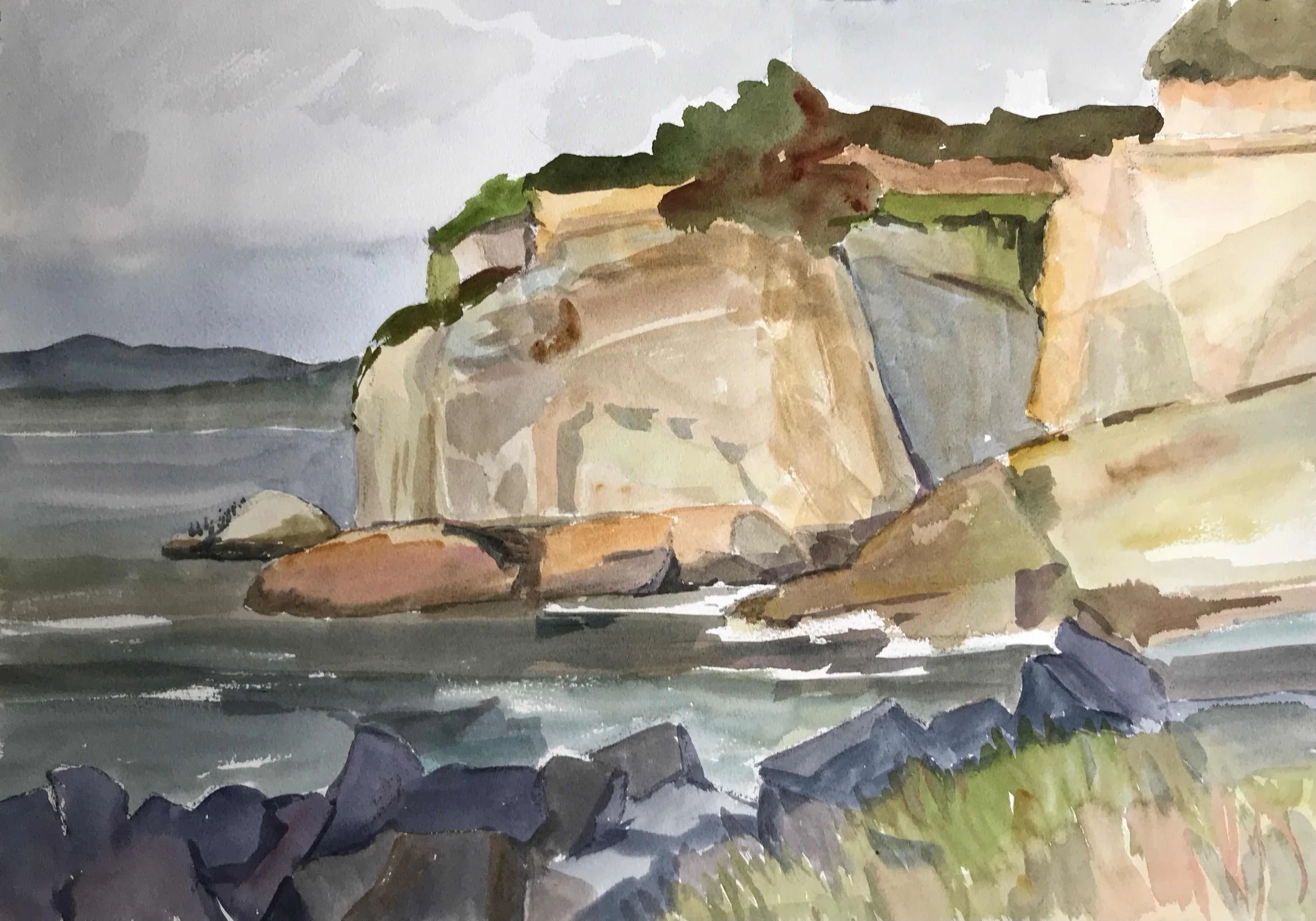 Coos Head by Christine Schulbach. Watercolor. $520.00
