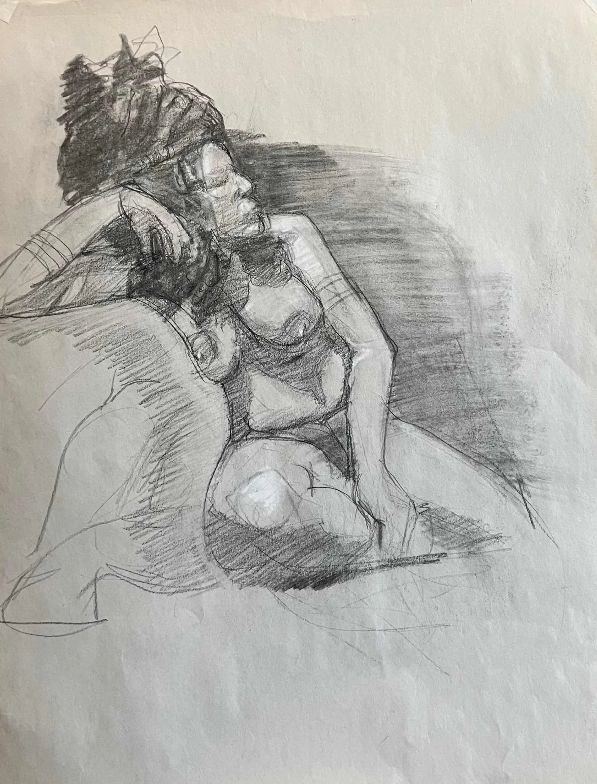 Studio Sketch #2 by Wayne Bannister. Charcoal. $90.
