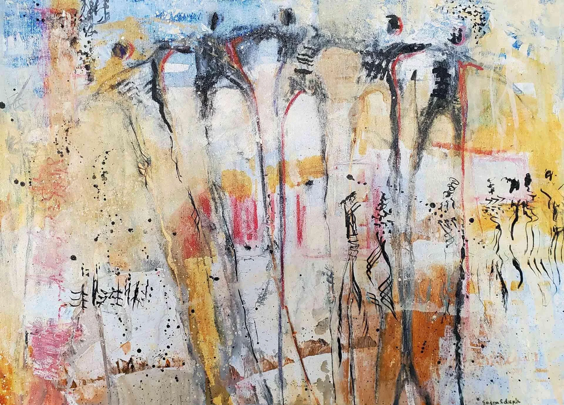 I am Dancing with my Muses by Susan Schenk. Acrylic. $300.