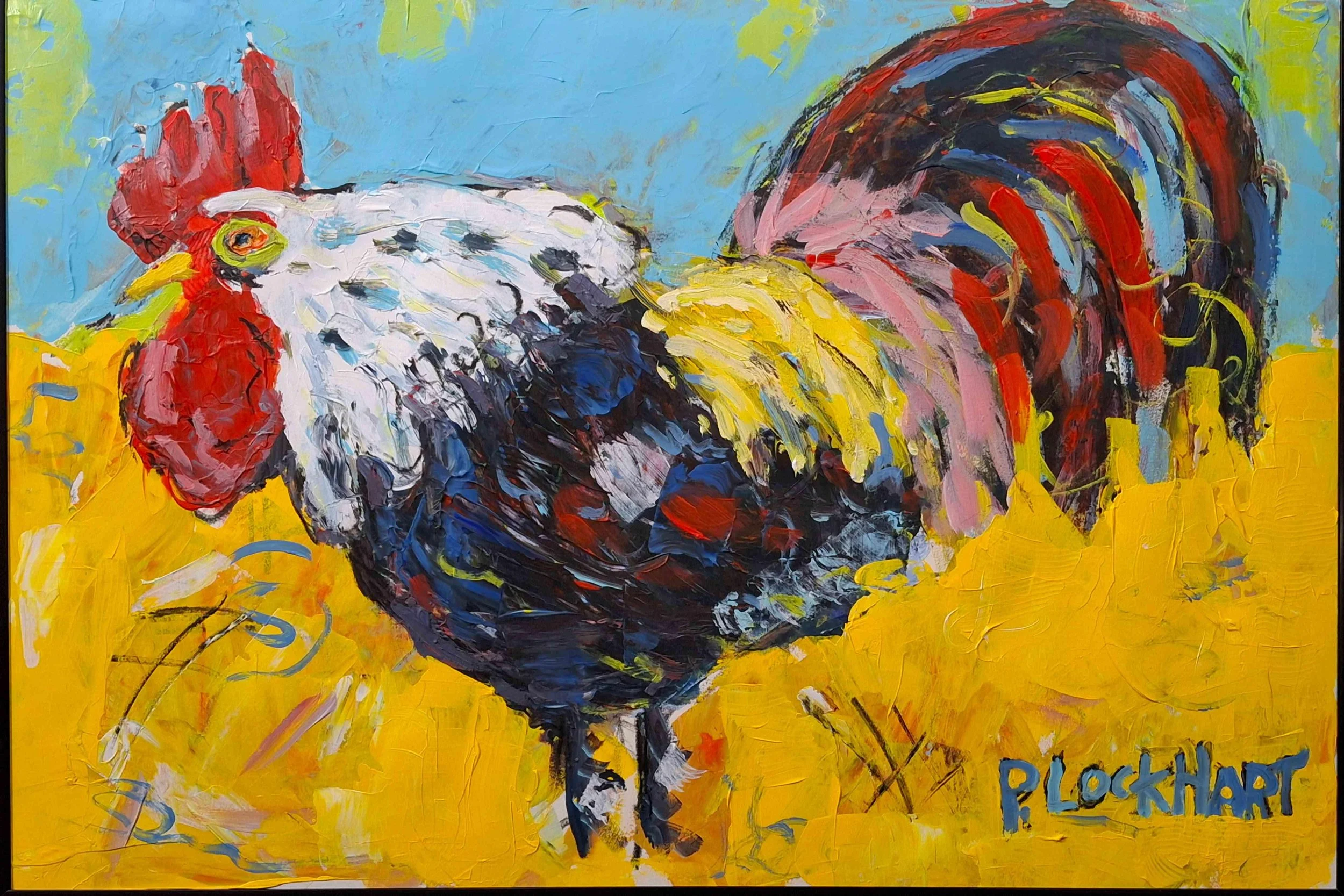 Right Side Rooster by Paul Lockhart. Acrylic. $325.00.