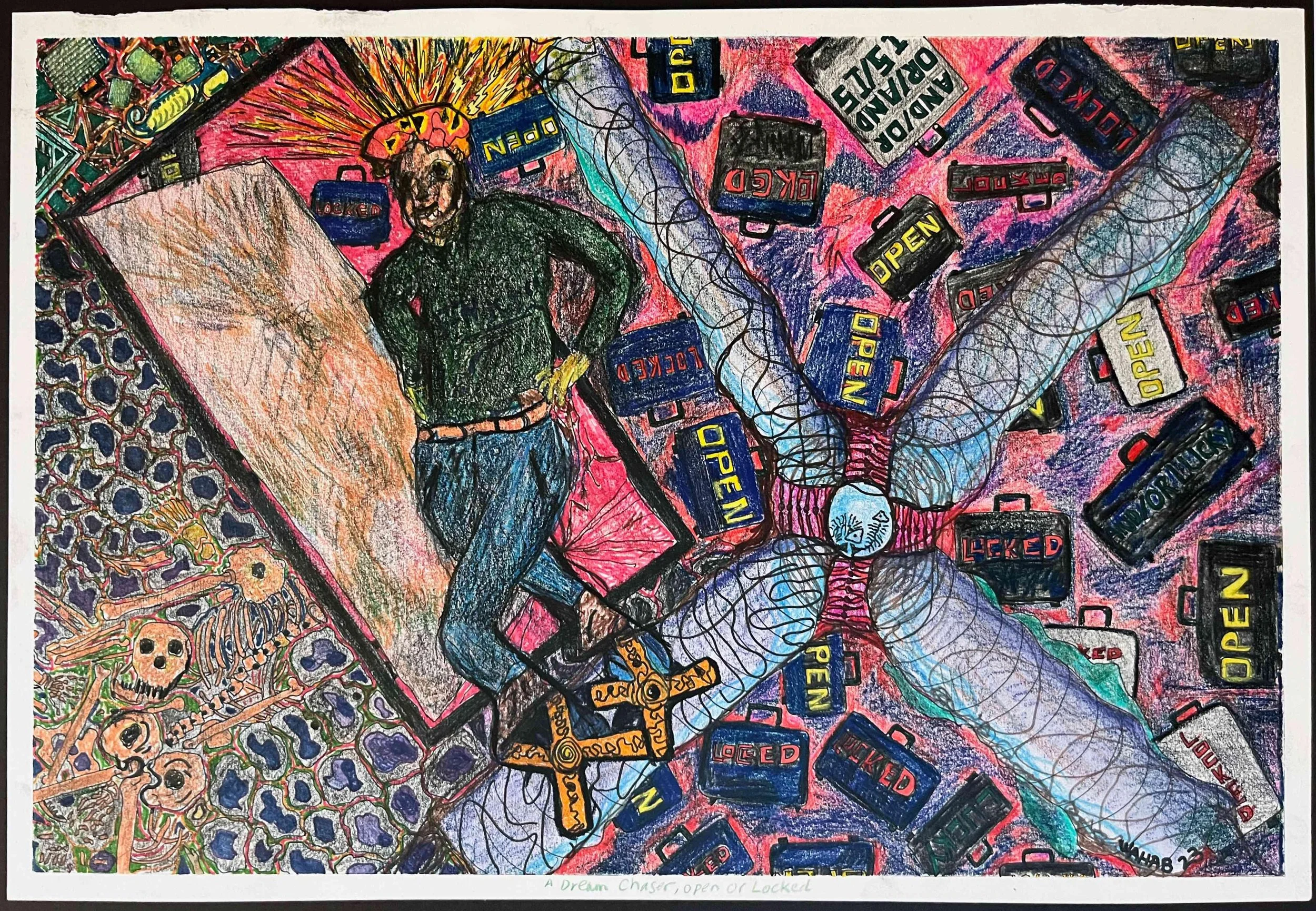 A Dream Chaser (Open or Locked) by Ebrahim (Eb) Wahab. Mixed Media. $500.00.