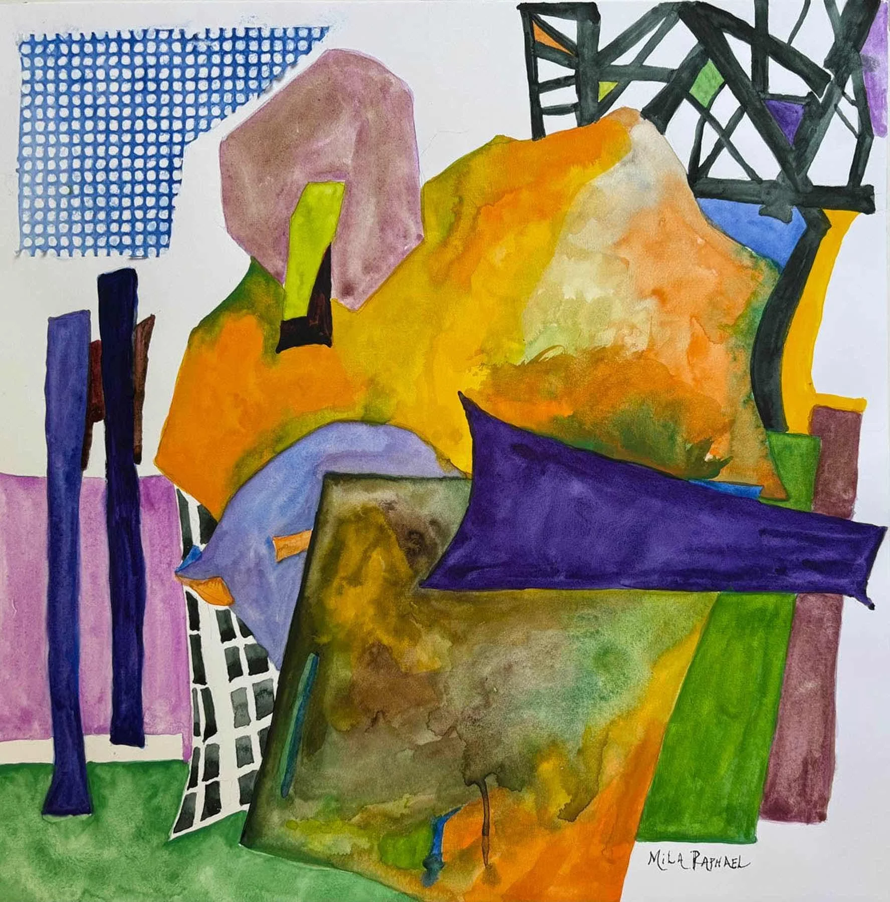 Deep in Thought by Mila Raphael. Watercolor. $250.00.