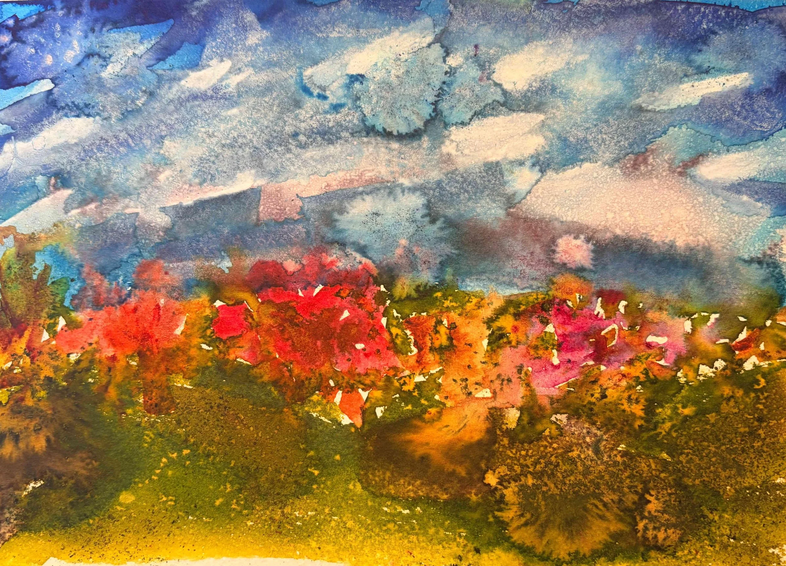 Summer Bloom by Kathleen Fajardo. Watercolor. $200.00.