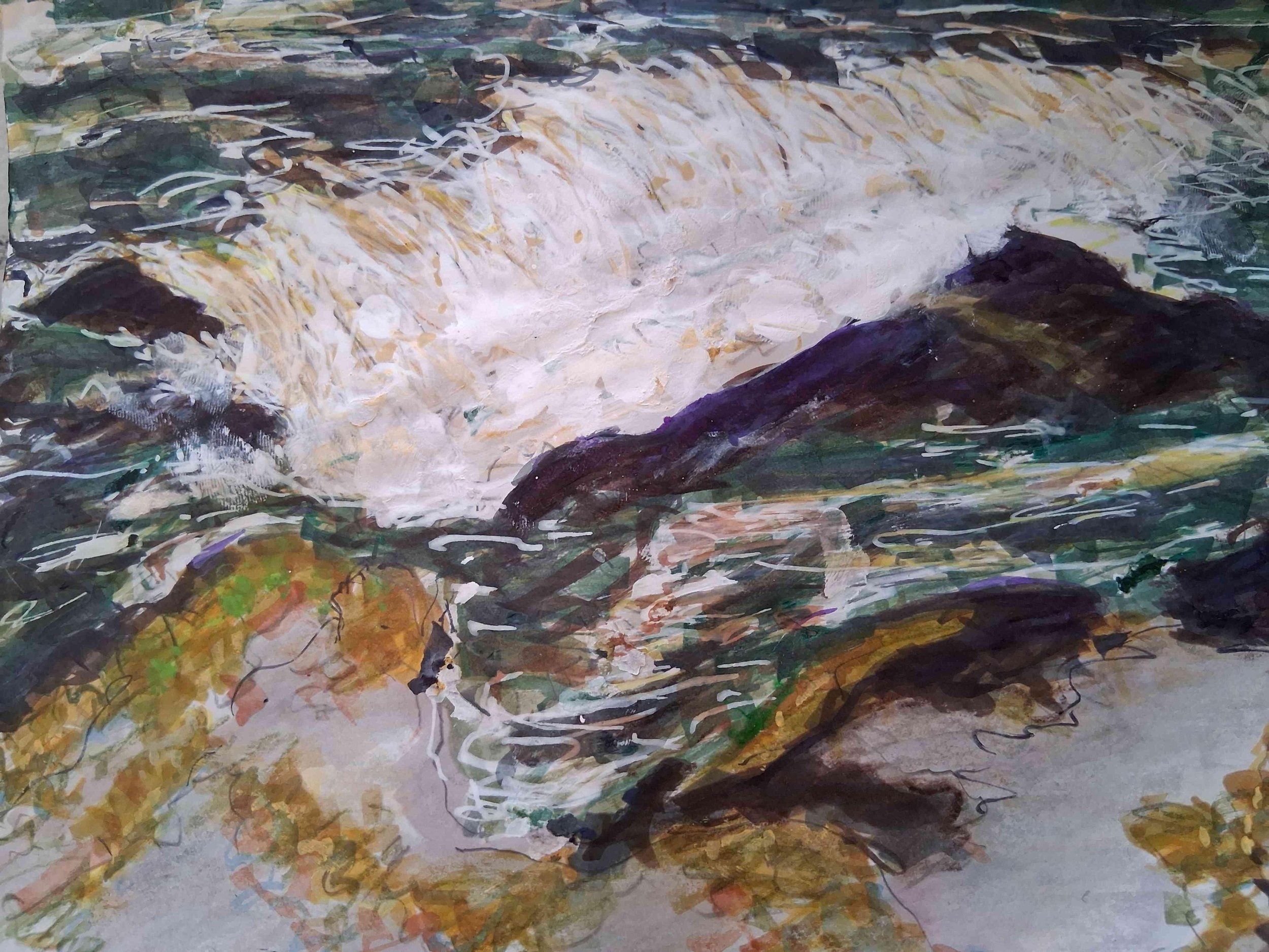 Shea Anderson. Lower Lacamas Falls Closeup. Marker. $50.00.