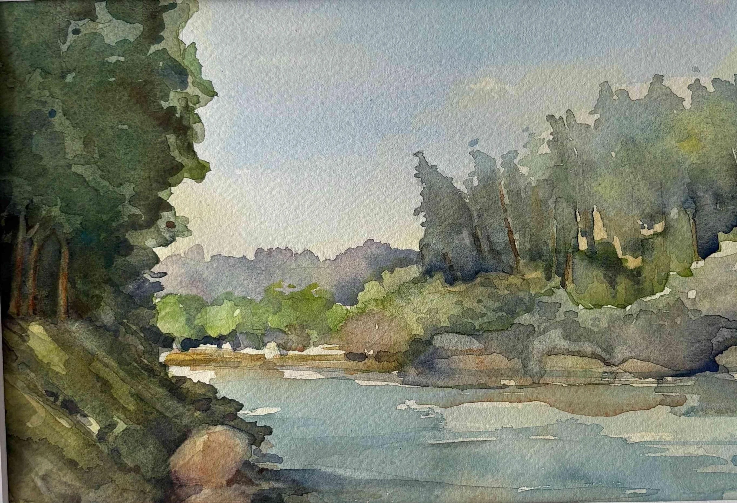 Debra Renard. Shady Spot Down River. Watercolor. $275.00.