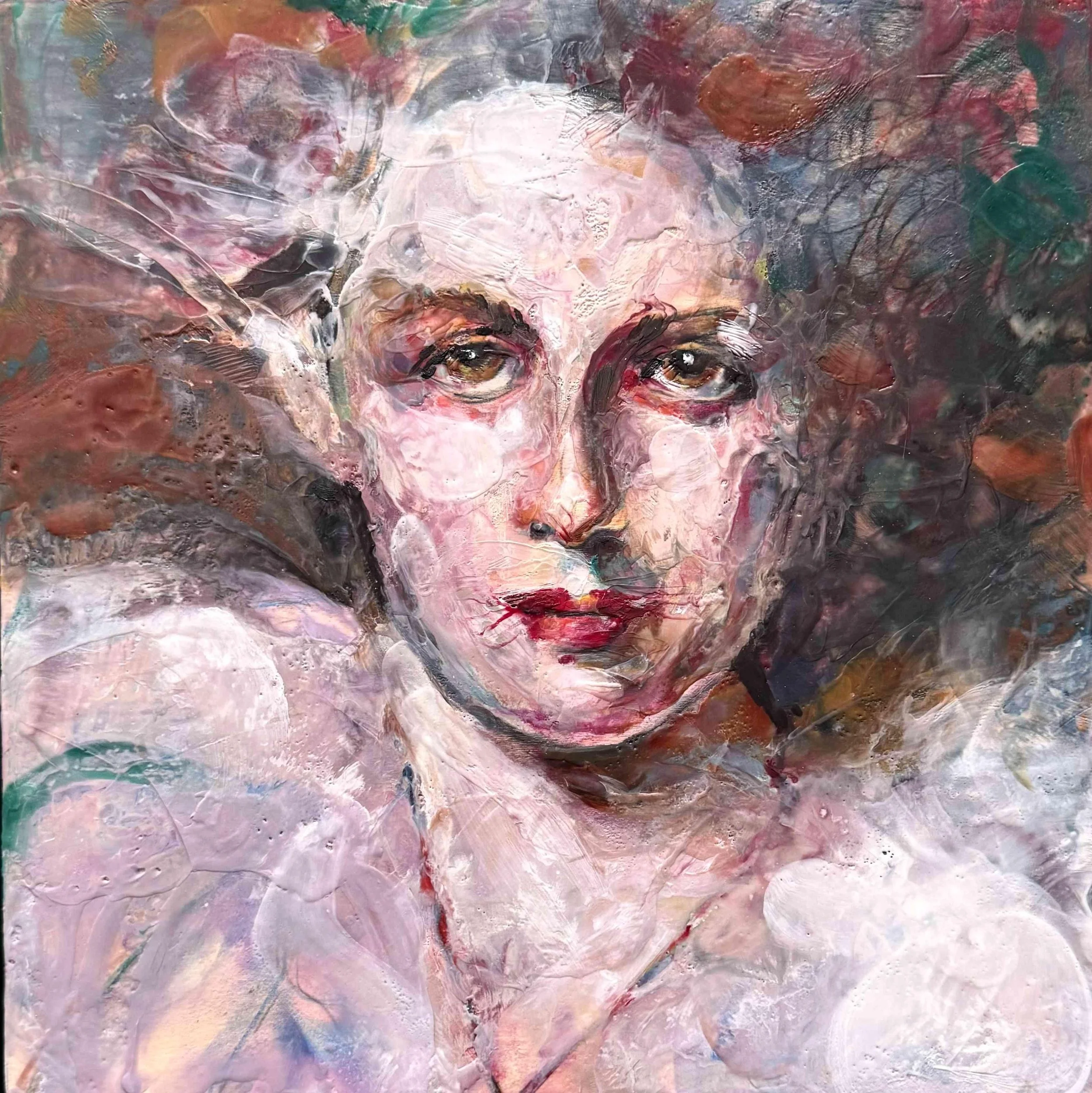 She was Lady Agnew by Janet McIntyre. Encaustic. $5,000.