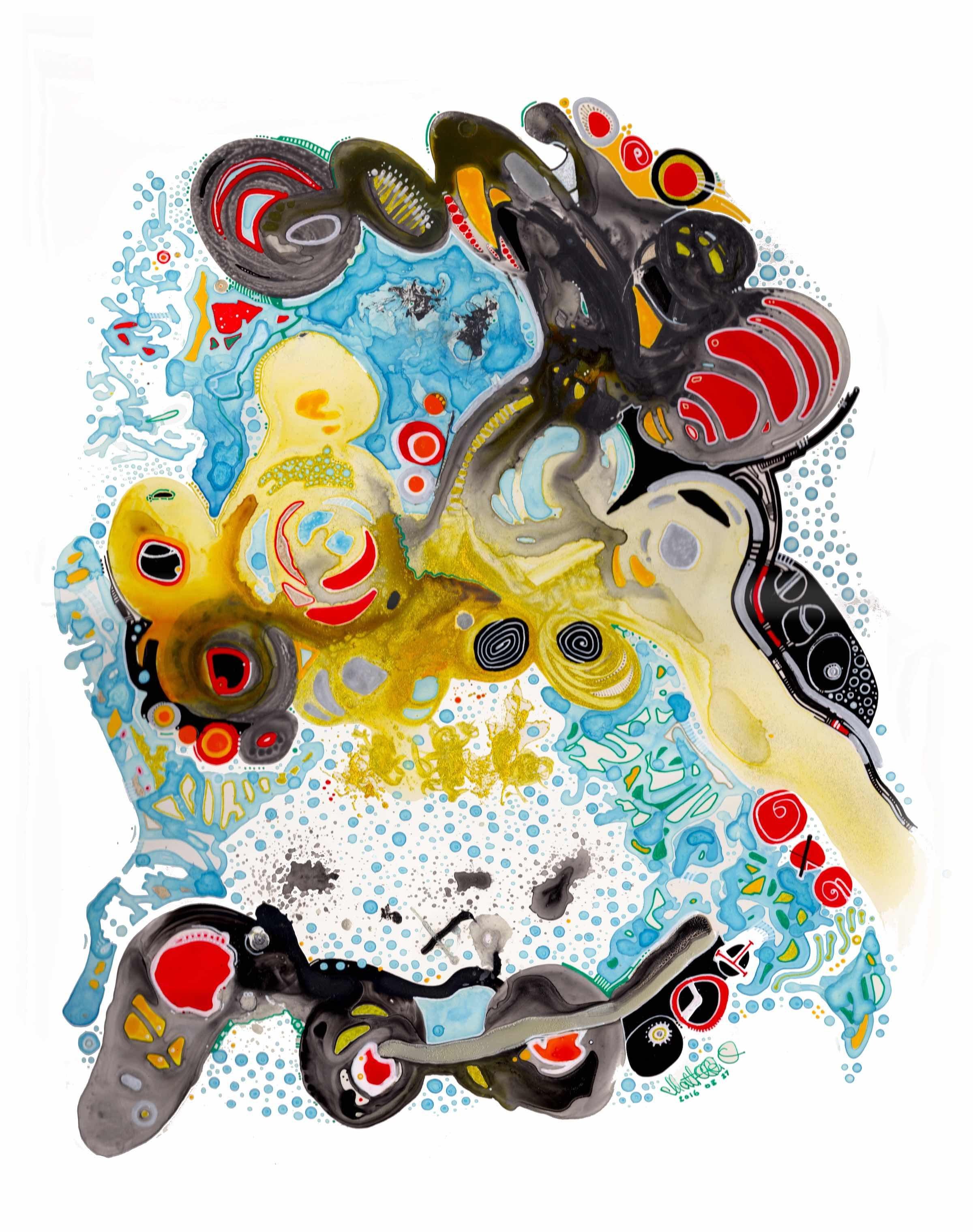 At the Hammam by Matt O'Niell. Mixed Media. $400.00.