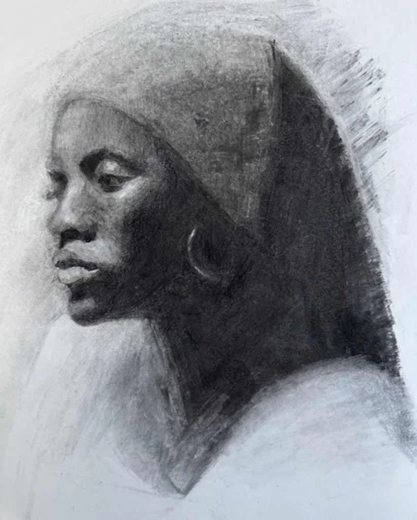 Rose by Elizabeth Webber. Charcoal. $800. 